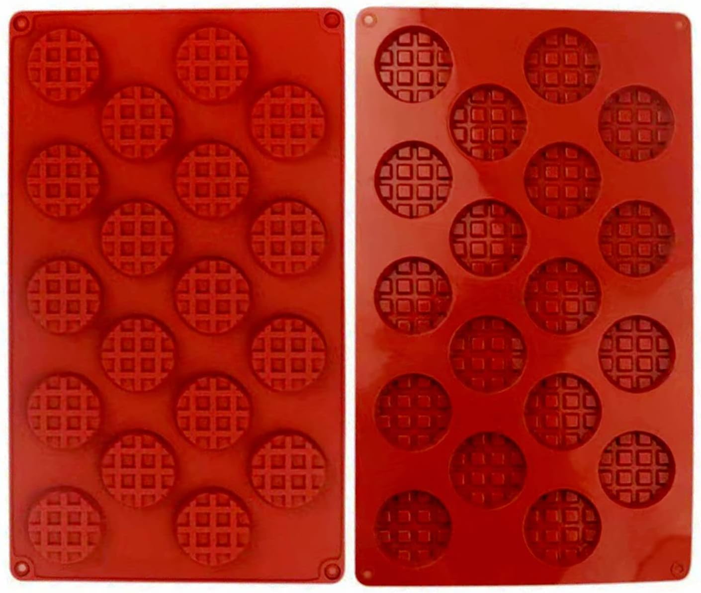 Silicone Waffle Mold Set, 2PCS/Set 18 Cavity Mini Silicone Waffle Mold Waffle Making Mold, Non-stick Cake Cookie Chocolate Making Mold for Baking - Image 3
