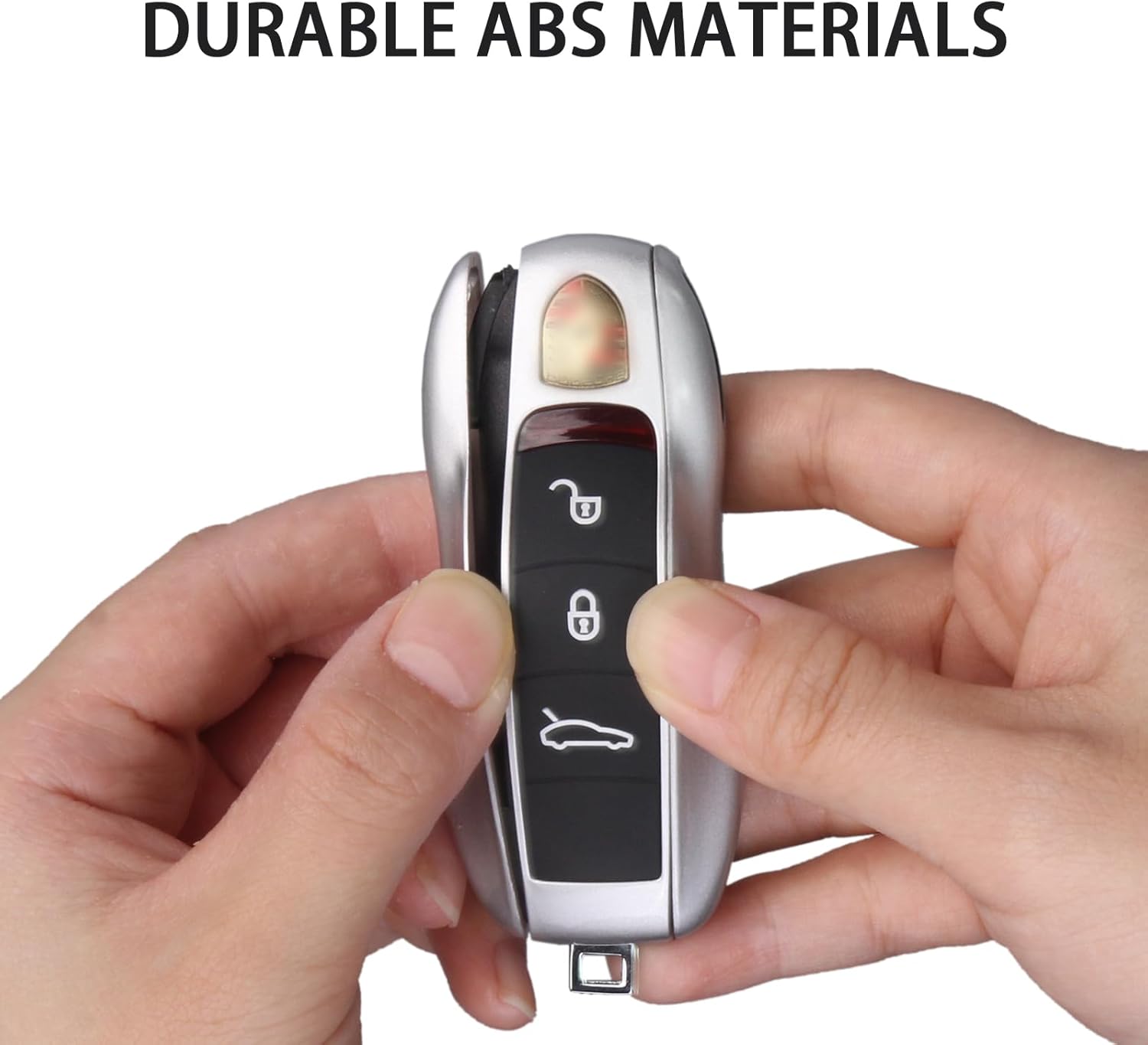 QBUC for Porsche Key Fob Cover,3-Piece Painted Key Shell Compatible with Porsche Cayenne Panamera Macan 911 Boxter Cayman (Silver Gray) - Image 6