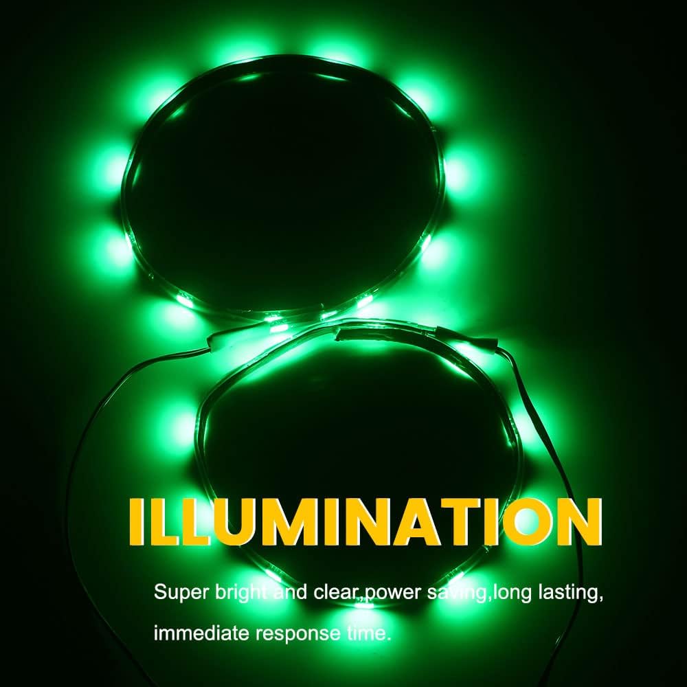 YM E-Bright Green Led Strip Lights for Cars, 10.6 inch 27CM 5050 15 SMD Waterproof Car Underglow Lights Motorcycles Boat Decoration Led Interior Exterior Lights Strip,DC-12V, Pack of 4 - Image 4