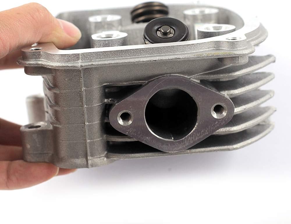 Trkimal GY6 150cc Cylinder Head Assembly Valves(57.4mm) for 157QMJ Engine Scooter Moped ATV Go Kart Quad (Non EGR Type) Together with Gaskets, Spark Plug and 4 Studs - Image 3