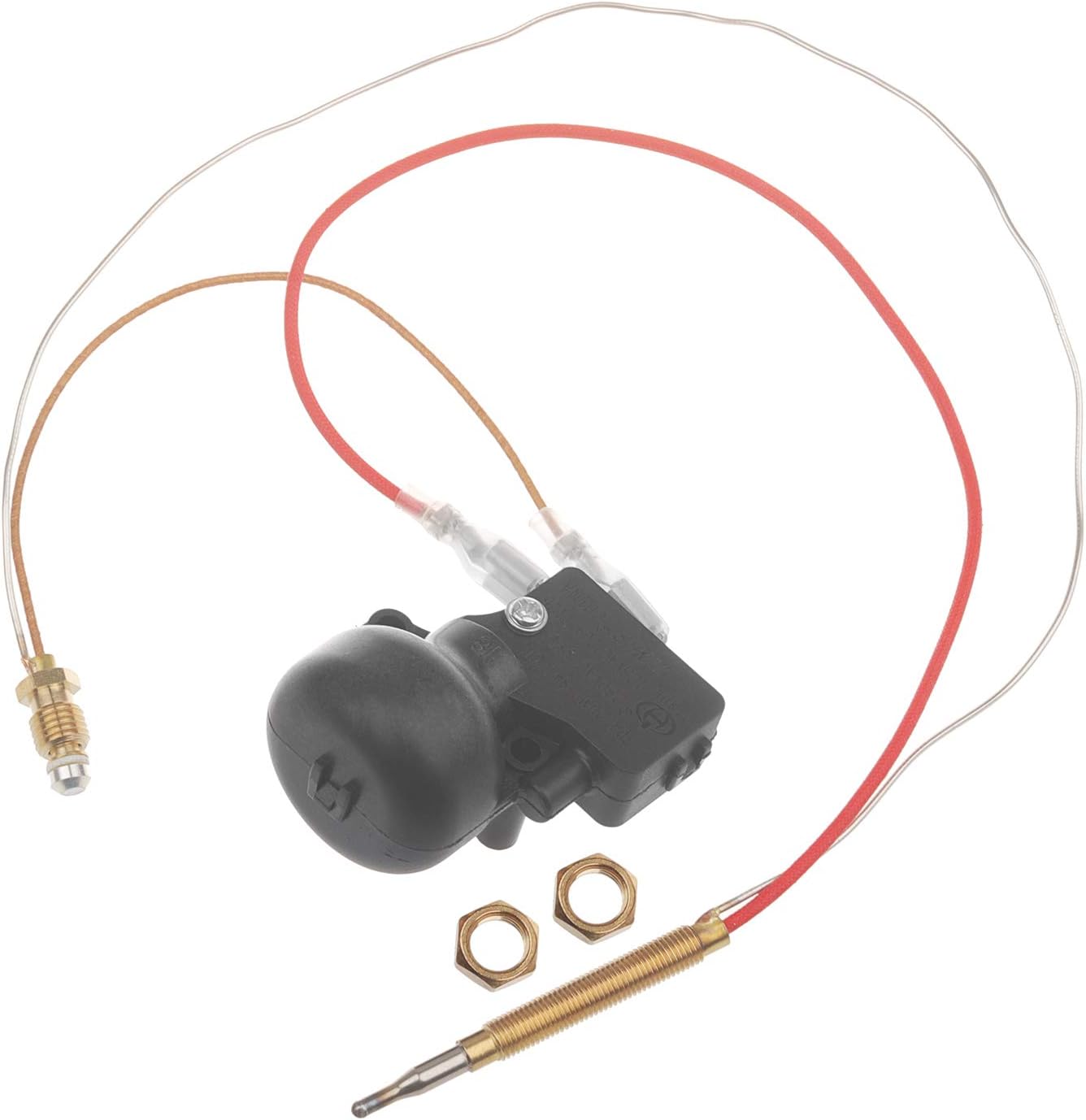 Outdoor Patio Heater Thermocouple Sensor and Tip Over Switch, with M8 x 1 End Connection Nuts, M6 x 0.75 Thermocouple Head Thread and 2 Screw Nuts, 16.2" Length Wire and 0.25'' Flat Terminal - Image 2