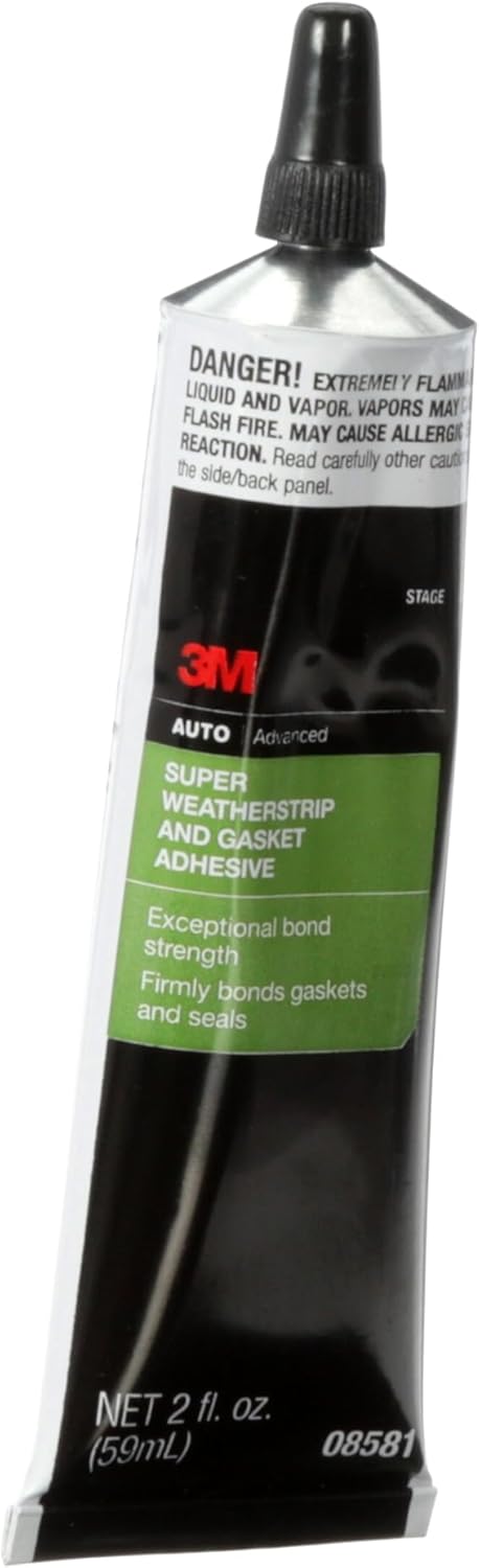 3M Super Weatherstrip and Gasket Adhesive, 08581, Black, 2 fl oz Tube, 1 Per Pack - Image 2