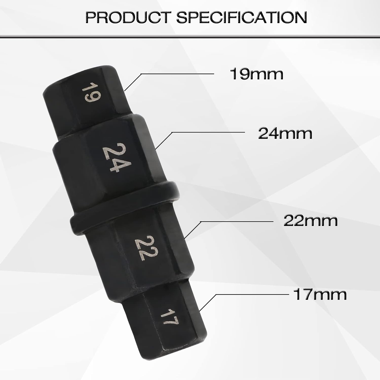ReluxGo Motorcycles Hex Axle Tool steady Hex Bit Socket Set Black Spindle Socket Adapter Tool 17mm,19mm,22mm,24mm with Gloves, 6 in 1 (4 in 1) - Image 2