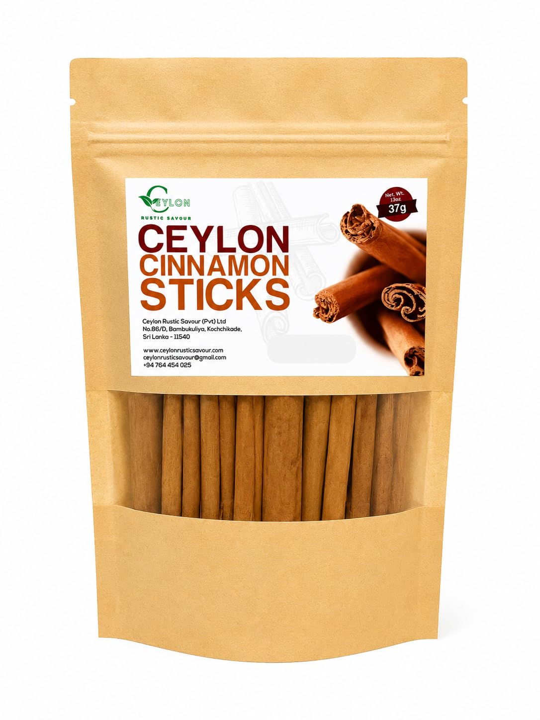 Ceylon Cinnamon Sticks Whole Organic USDA Certified (1.3oz)37g 5inch cut Premium Quality, Gluten-Free, Non-GMO - Resealable Zip lock Pouches for Baking, Cooking & Beverages True Cinnamon Stick Aroma 100% Raw From Sri Lanka Authentic Sweet sticks- For Tea and Baked Goods, Gluten Free