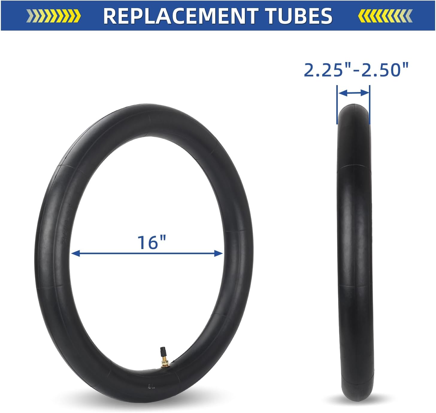 GICOOL 2.25/2.50-16" (70/90-16) Dirt Bike Replacement Inner Tubes, 2 Pack with TR4 Valve Stem, Fits for Off-road Motorcycle, Mini Bike, Pit Bike and More - Image 2