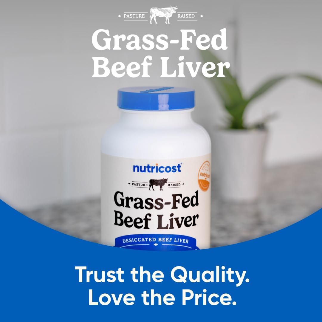 Nutricost Grass Fed Desiccated Beef Liver Capsules 3000mg Per Serv (750mg Per Cap), 240 Cap for 60 Servings - No Hormones, GMO and Gluten Free, Pasture-Raised, Free Range Beef - Image 5