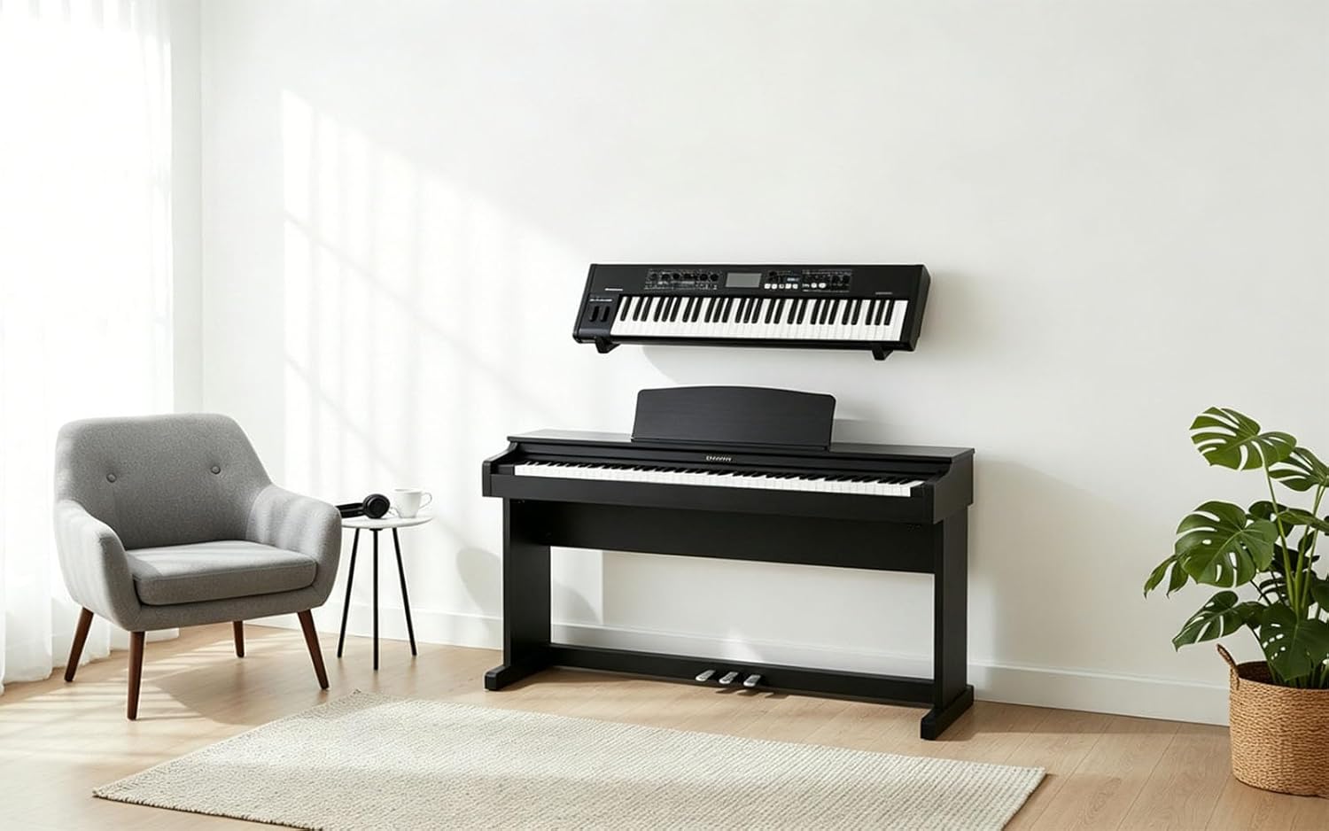 Heavy-Duty Steel Slatwall piano wall mount ,Can be rotated by 180°,Telescoping Arms (12"-18") for Keyboard Holder,Piano Stand,Piano Keyboard Stand, Music Production Equipment(1 Pair) - Image 6