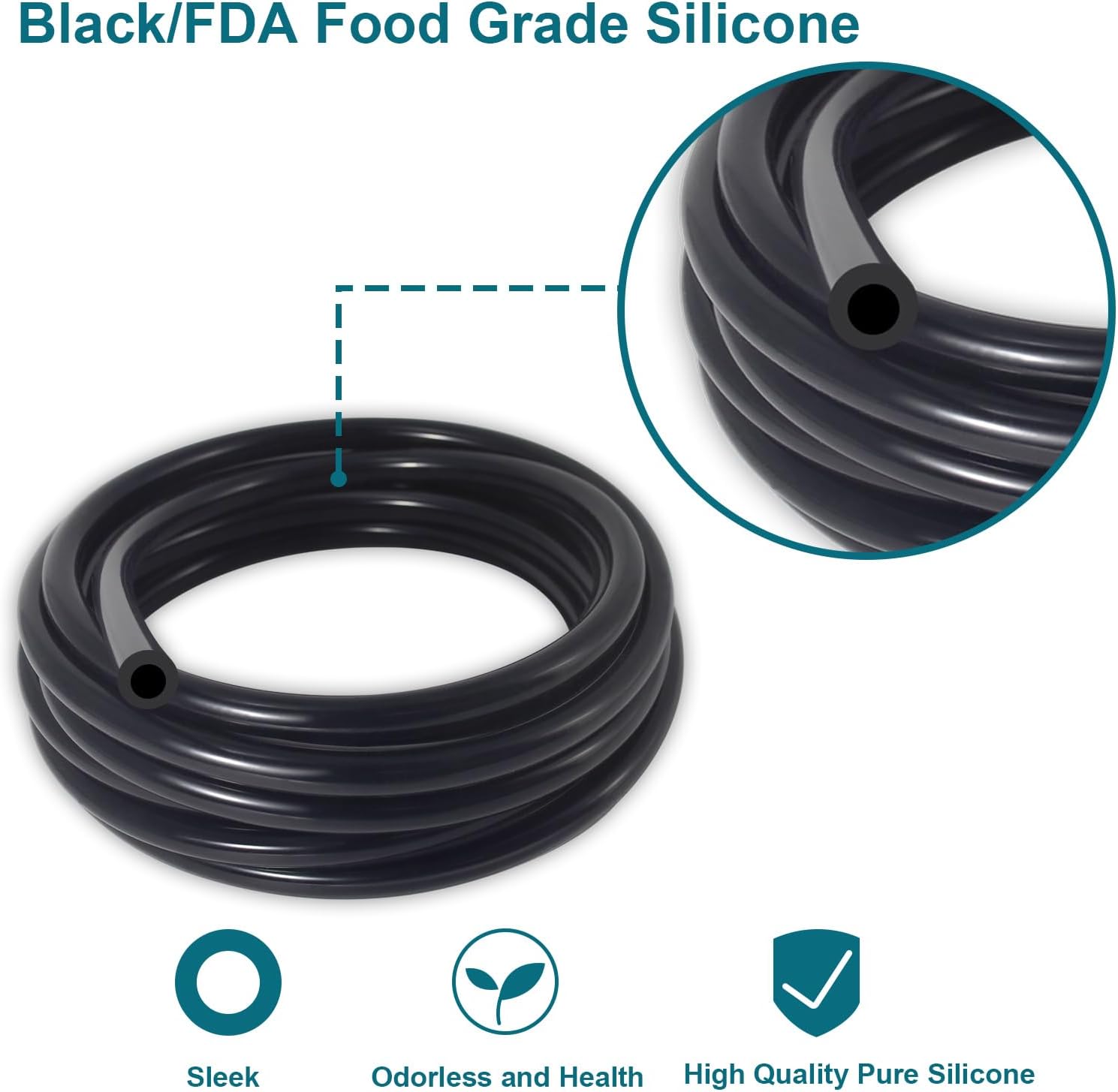 4PCS Vacuum Hose Automotive, 5 FT 1/8 5/32 1/4 3/8 Inch ID Vacuum Line, 130PSI Max Pressure Vacuum Lines Automotive, Silicone Vacuum Line - Image 4