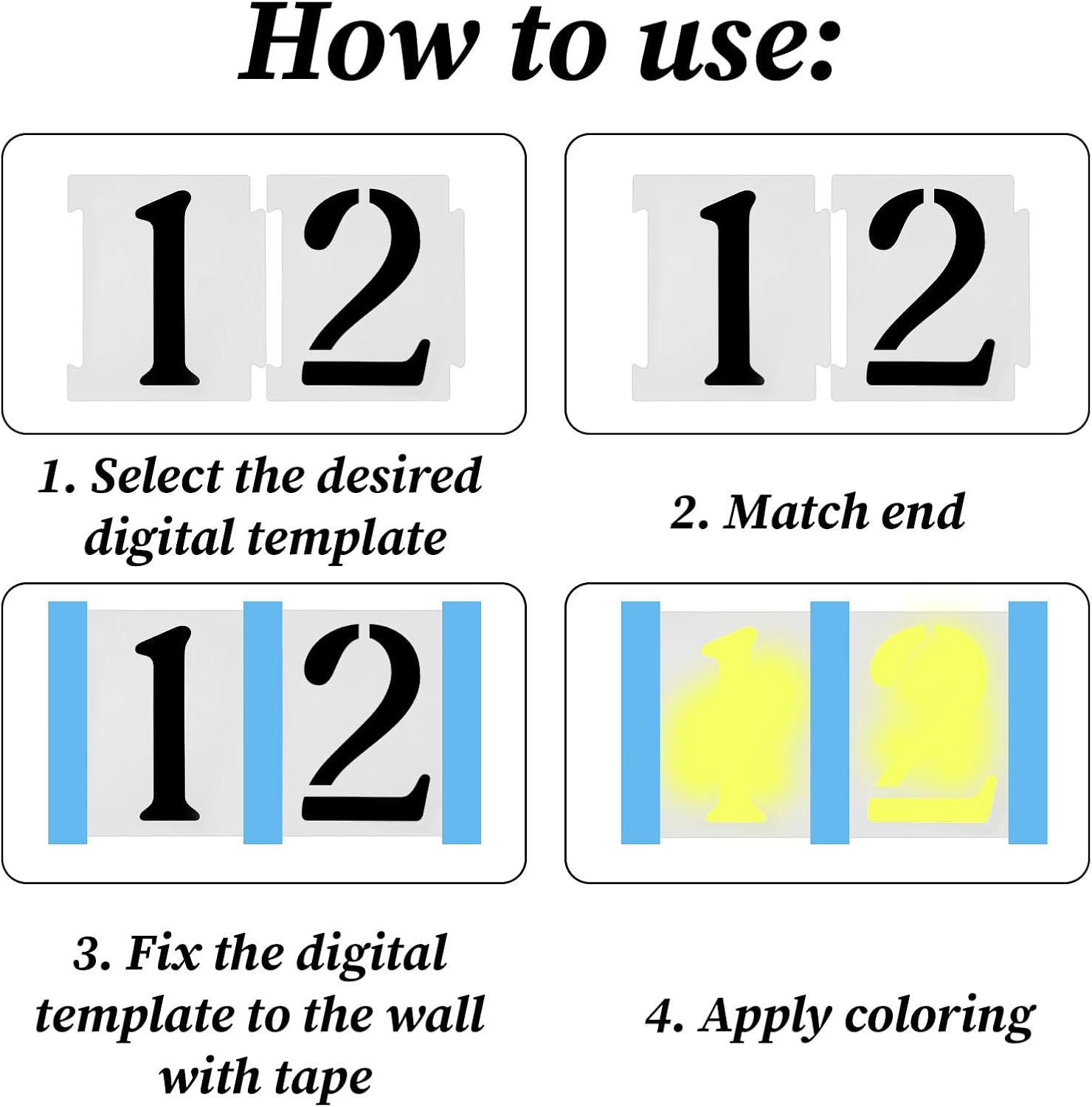20 Pcs Curb Painting Stencils Kit 4 Inch Curb Address Stencil Kit for Painting on Walls Number Curbs Stencils Kits for Address Paint on Wood Wall Mailbox Road - Image 2