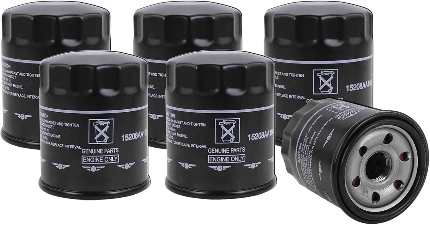 15208AA21A Oil Filters fits for Subaru 2013-2025 Outback & Legacy, 2012-2025 Impreza, 2011-2025 Forester, 2016-2025 Crosstrek, 2013-2025 XV Crosstrek, 2019-2025 Ascent Replaces 15208AA160 (6 Pack)