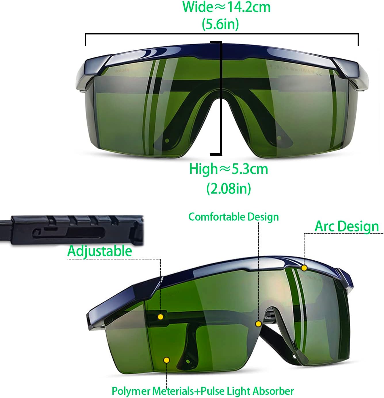 IPL Safety Glasses 200-2000nm for Laser & Intense Pulsed Light Protection, Professional Eye Protection for IPL Hair Removal, Beauty Treatments, and Laser Therapy - Image 4