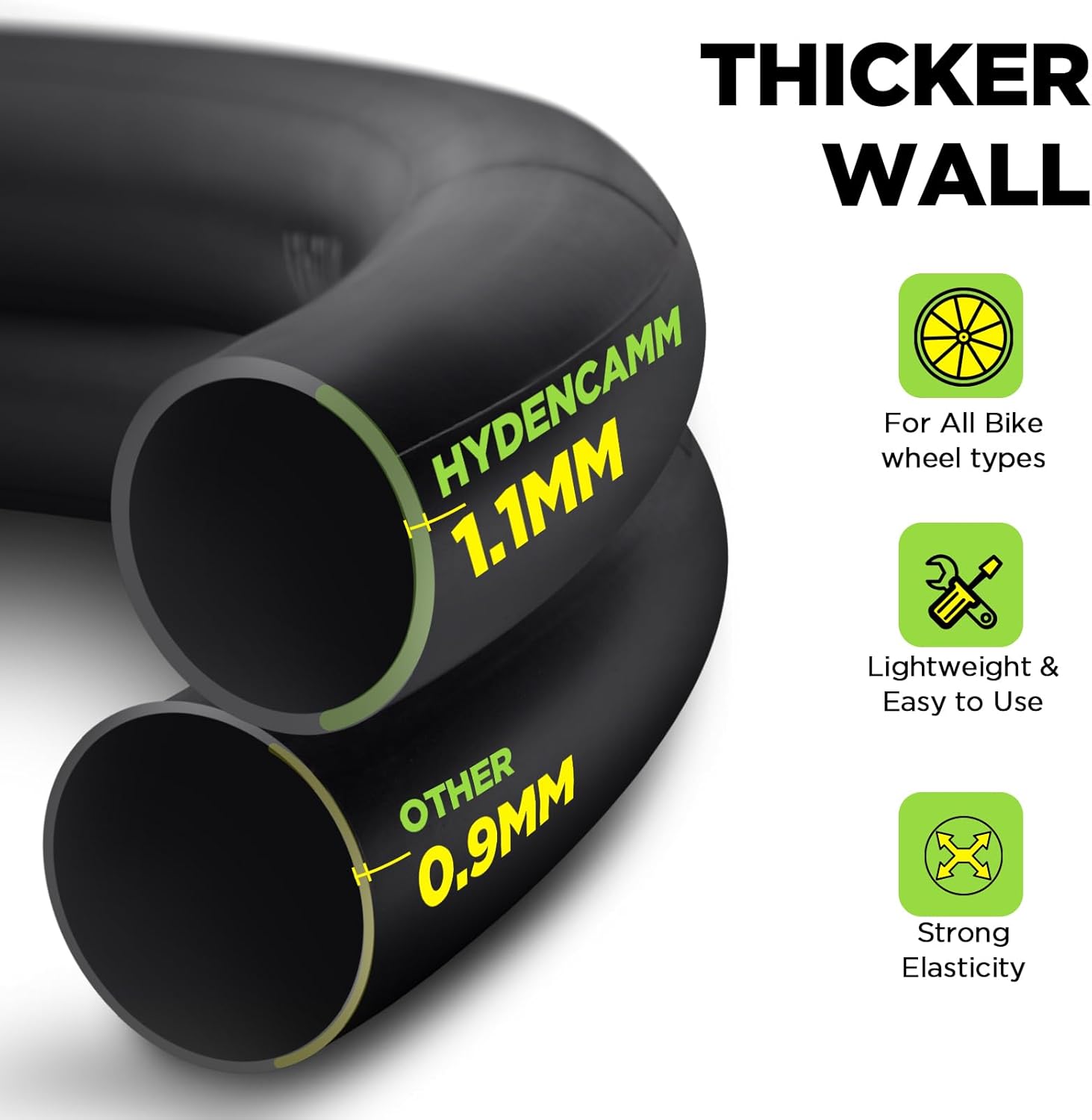 2 Pack 26x1.75/2.125 Bike Tire Tube, 26x1.75 26x1.95 26x2.10 26x2.125 with 48mm Schrader Valve, Butyl Bike Tube 26 x 1.95 with 2PCS Levers, for MTB and Cruisers, City Bikes, Road Bikes - Image 4