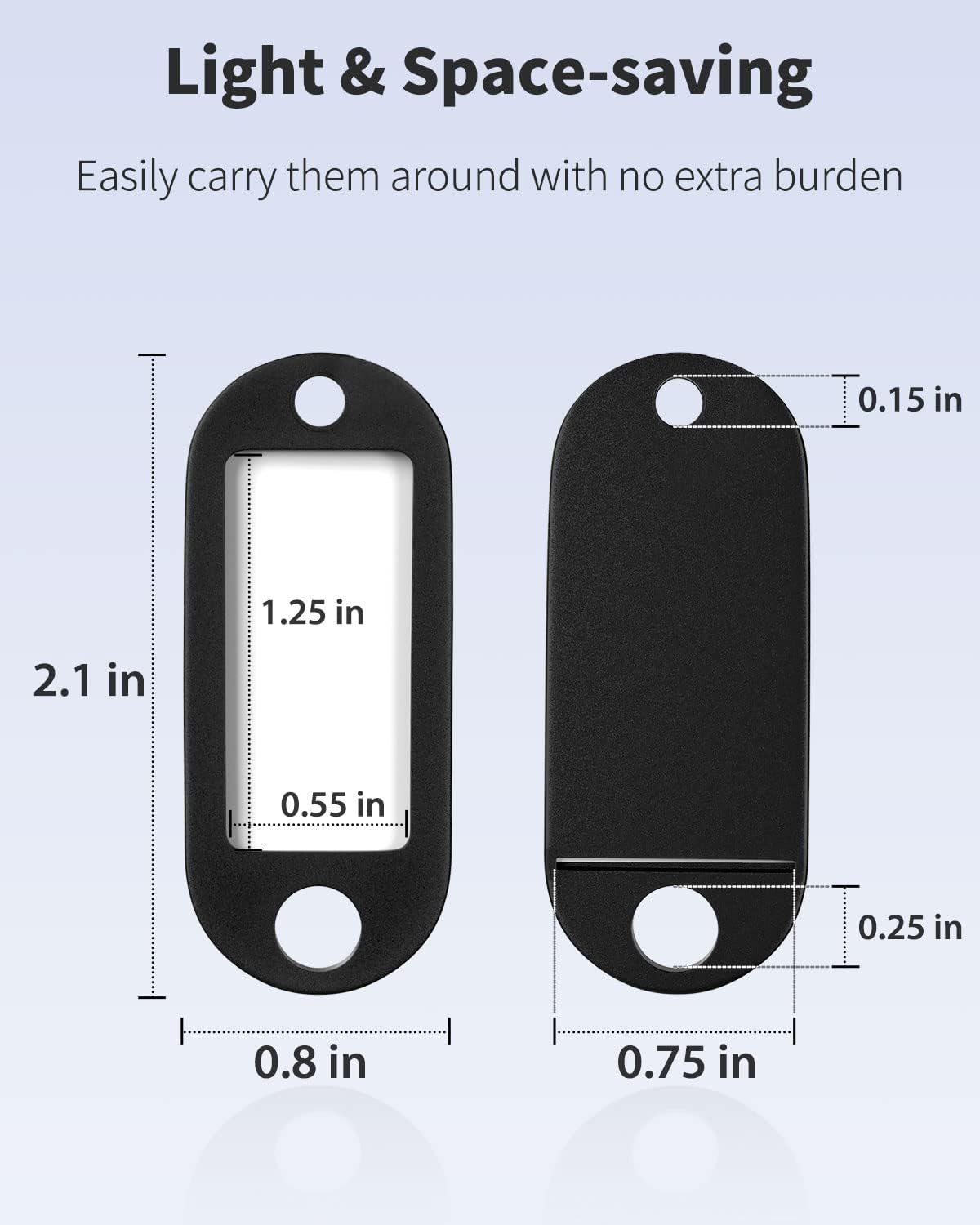 Uniclife 10 Pieces Key Tags 2 Inch Soft Plastic Key Chain Tags with Blank Paper Labels Clear Windows Protective Films and Split Rings Flexible Item Identifiers, Black - Image 4