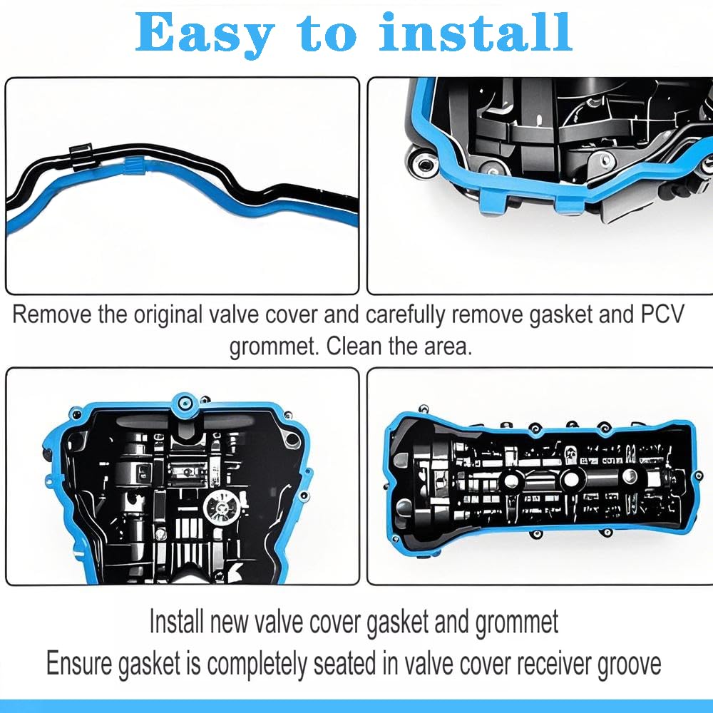 3.6L High-Performance Valve Cover Gasket Set + Intake Manifold Gasket Set 2011-2020| Compatible with Chrysler 200/300, Dodge Challenger/Jeep Cherokee/Wrangler, Ram | 5184596AE,MS97204,VS50805R - Image 6