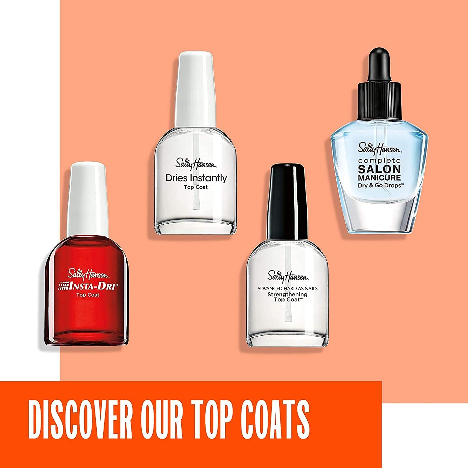 Sally Hansen Insta-Dri®, Clear Top Coat, Quick Dry, Long Lasting, Streak-Free Shine, Clear Nail Polish - Image 7