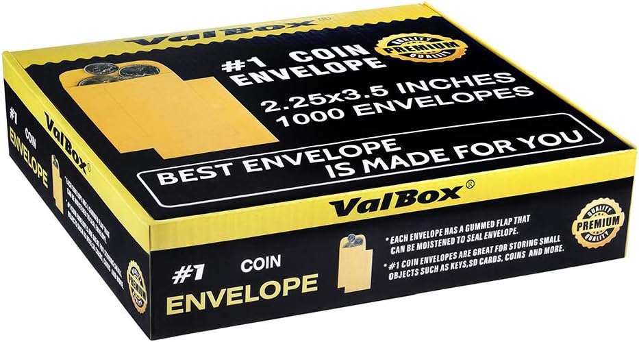 ValBox No.1 Coin Envelopes 2.25x 3.5 Small Parts Envelope with Gummed Flap for Home, Garden or Office Use, Brown Kraft Seed Envelopes 1000 per Box - Image 7