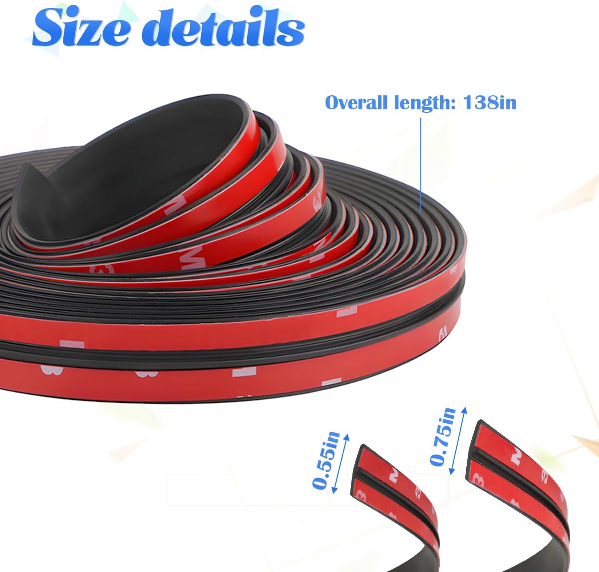 BESULEN 26 Ft Car Windshield Weather Stripping, T Shape 14mm+19mm As a Set, Adhesive Rubber Seal Strip, Auto Sunroof Sealing Gasket, Front Rear Windshield Trim Leak Sound Proofing Weatherstrip - Image 2