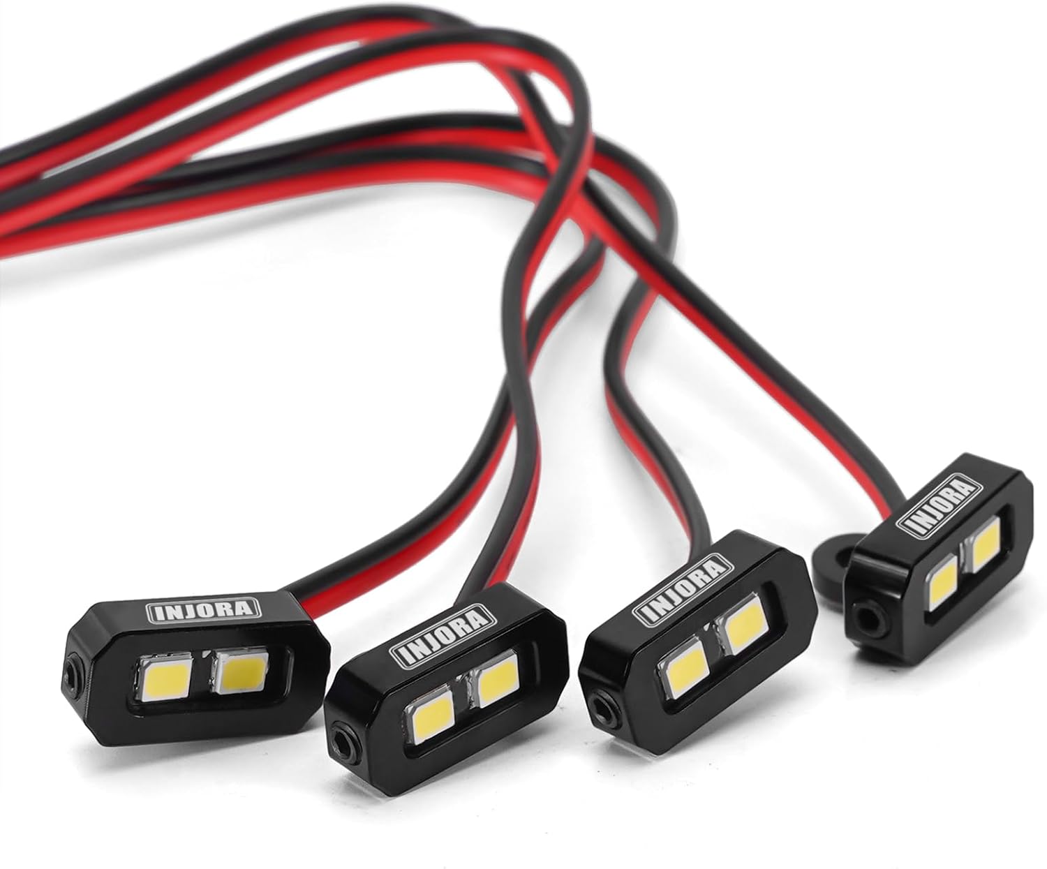 INJORA 4LED Rock Lights Kit for SCX10 TRX4 1/10 RC Crawler Upgrade(4LED White) - Image 4