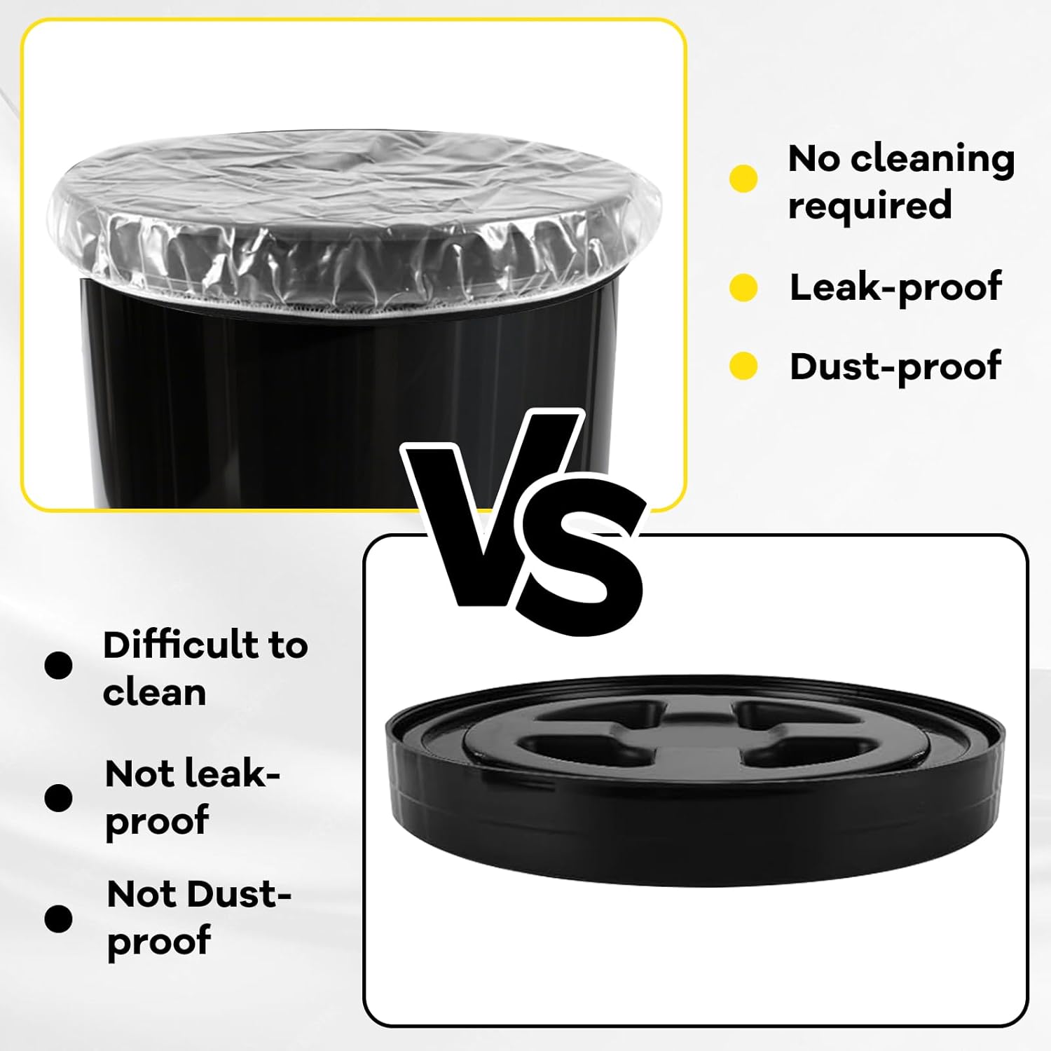 Plastic Bucket Lid, 5 Gallon Size, Disposable Can Covers, 50 Pack - Image 4