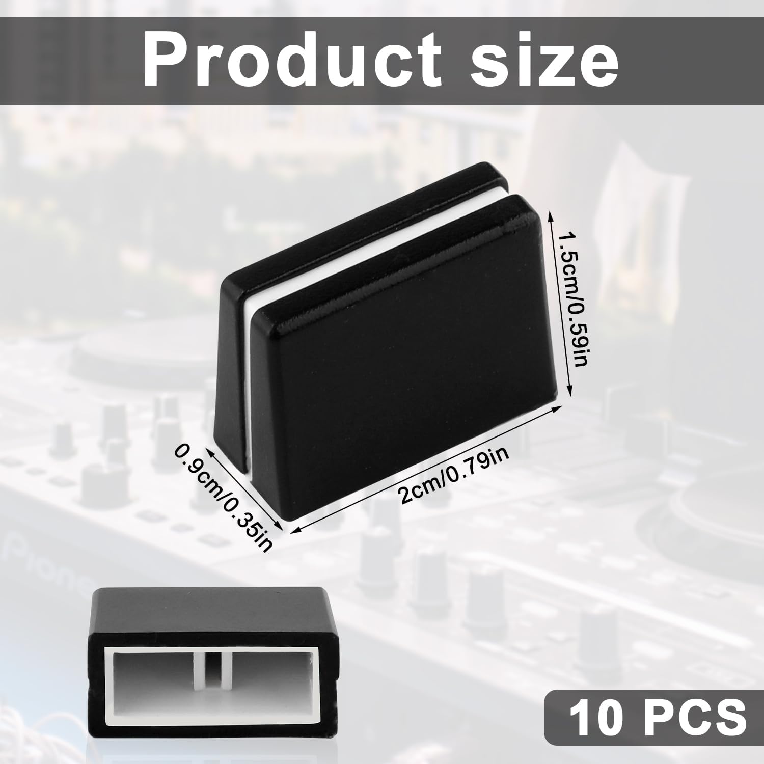 10pcs Fader Caps, Fader Caps Mixer Slider Fader Knobs for Pioneer DJM350, 400, 500, 700, 750, 800, 850, 900NEXUS, 900SRT, 900NXS2, 2000, 2000nexus Easy to Install (Black) - Image 2