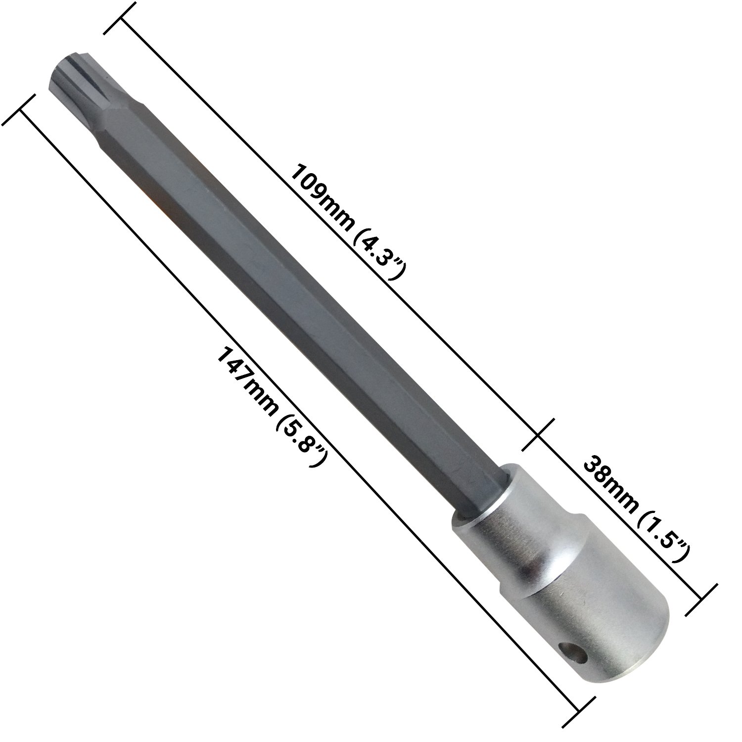 ATLIN Head Bolt Tool for VW and Audi Vehicles, Polydrive Head Bolt Socket, Fits VW and Audi Head Bolts, 6-Point, 10-millimeters - Image 3