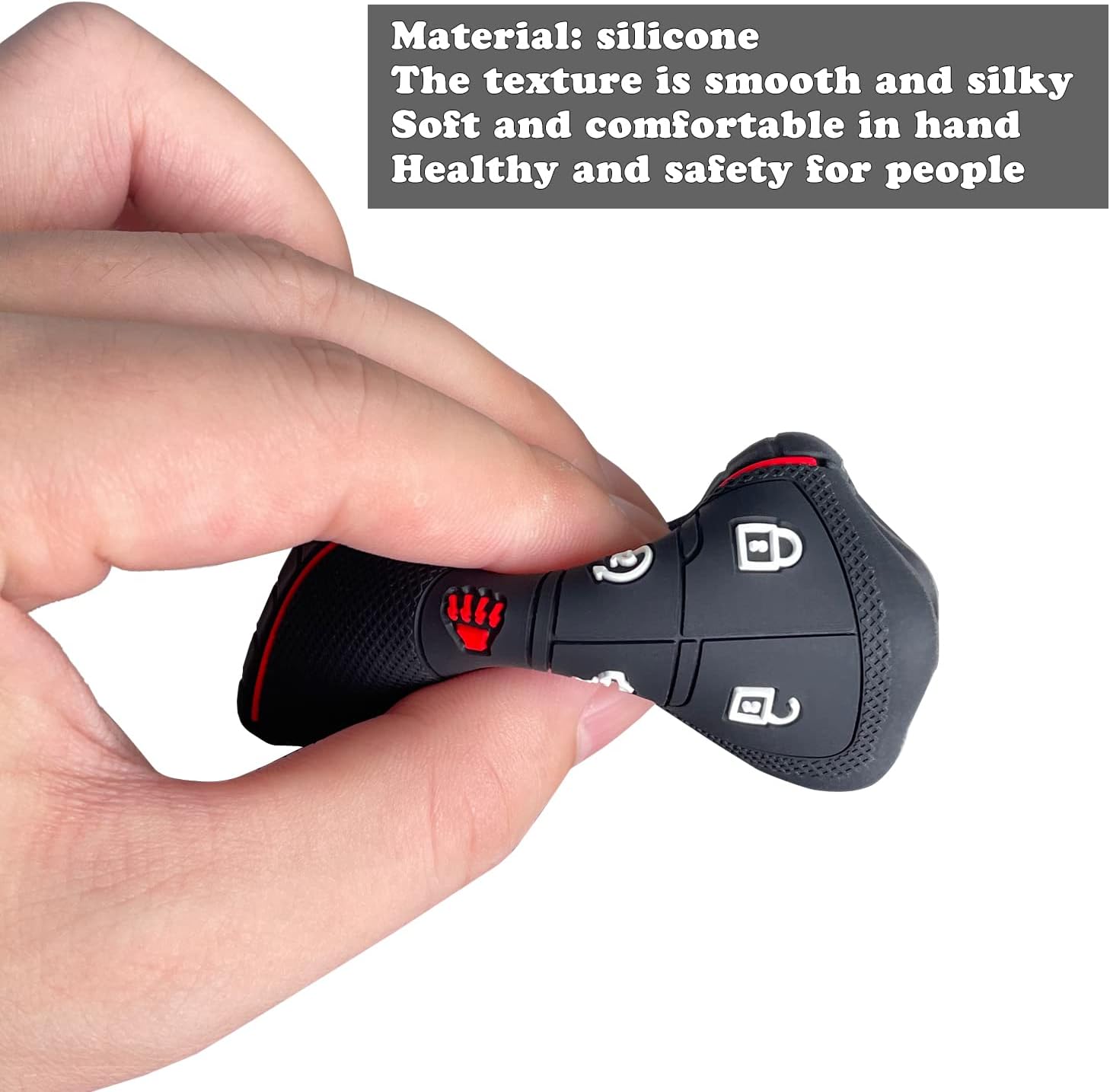 TANDRIVE Key Fob Cover for 2022-2025 2026 Chevy Silverado 1500 GMC Sierra 1500, 2024-2026 Silverado Sierra 2500HD 3500HD, Silicone, 2-Pack, Black Blue - Image 4
