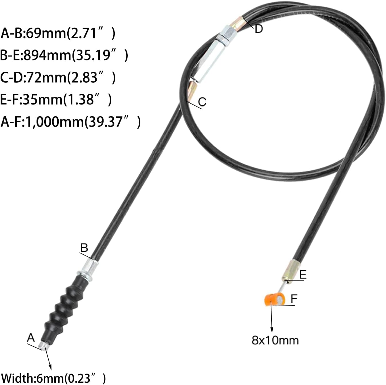 YOXUFA 38.98 inch Clutch Cable Adjustable for 50cc 70cc 90cc 110cc 125cc 250cc SSR SDG TaoTao DB17 DB27 Apollo RFZ DB007 Coolster Baja X-pro X-motos Thumpstar Lifan Kayo Loncin Pit Dirt Bike ATV Quad - Image 2