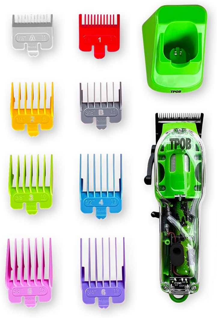 TPOB Slime 2 Barber Hair Clippers for Men 6800 RPM with Matte Green Case and X Fade Blade - Image 3