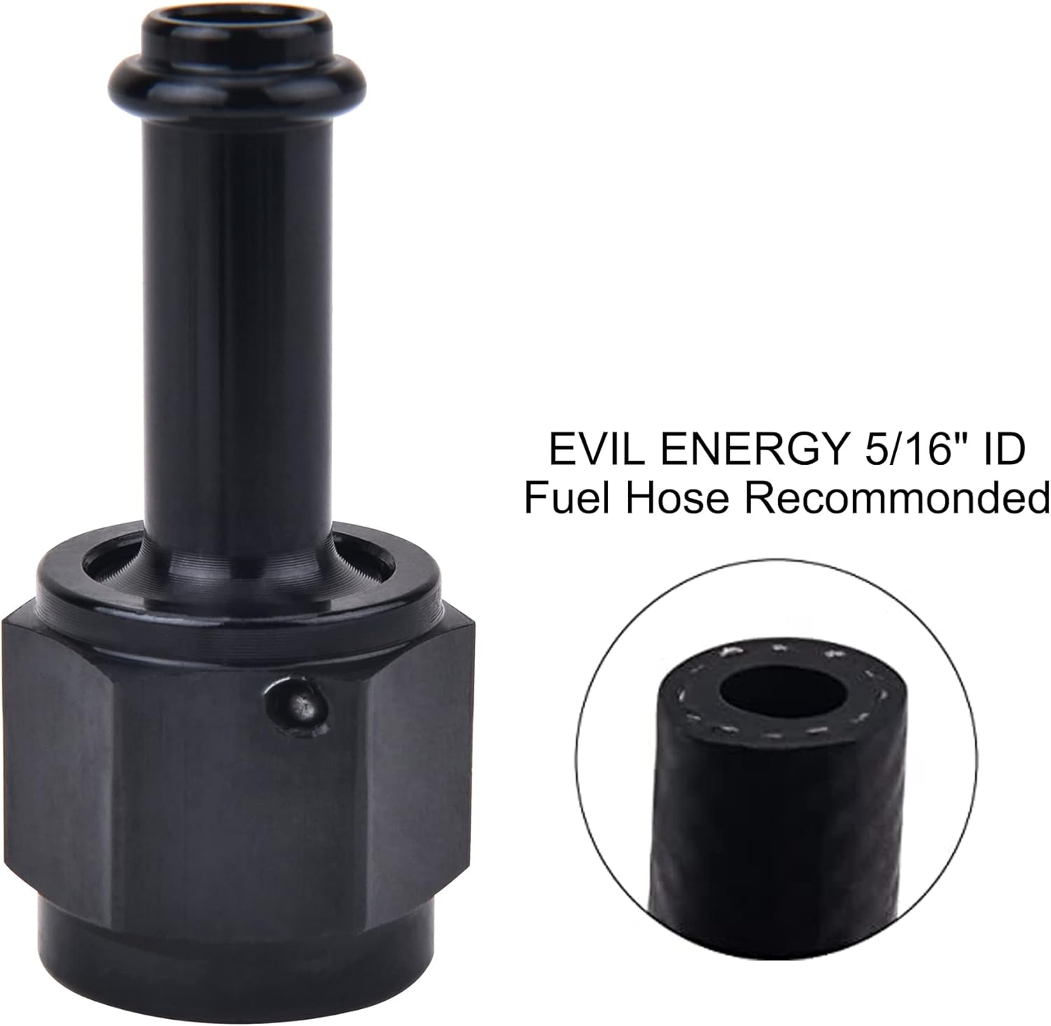 EVIL ENERGY 6AN Female to 5/16" Barb Hose Fitting Straight Swivel - Image 4