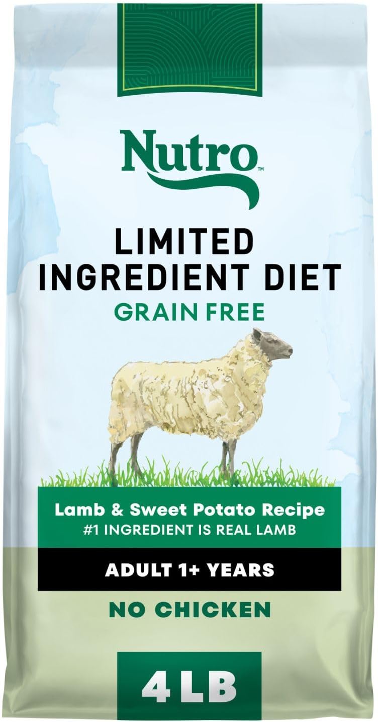 Nutro Limited Ingredient Diet Dry Dog Food, Adult Dog Food Dry Lamb & Sweet Potato Recipe, 4 lb. Bag
