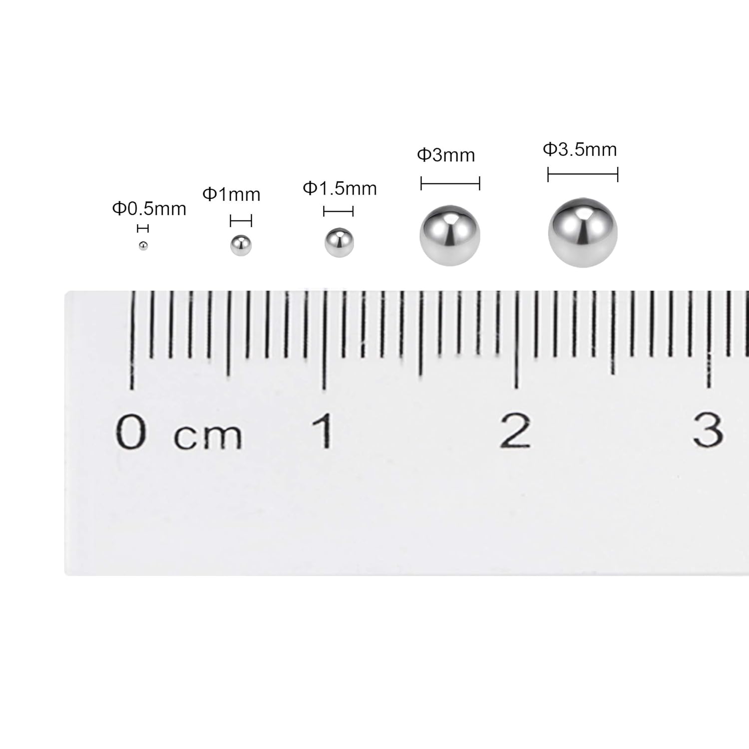 uxcell 0.5mm Bearing Balls 304 Stainless Steel G100 Precision Balls 500pcs - Image 4