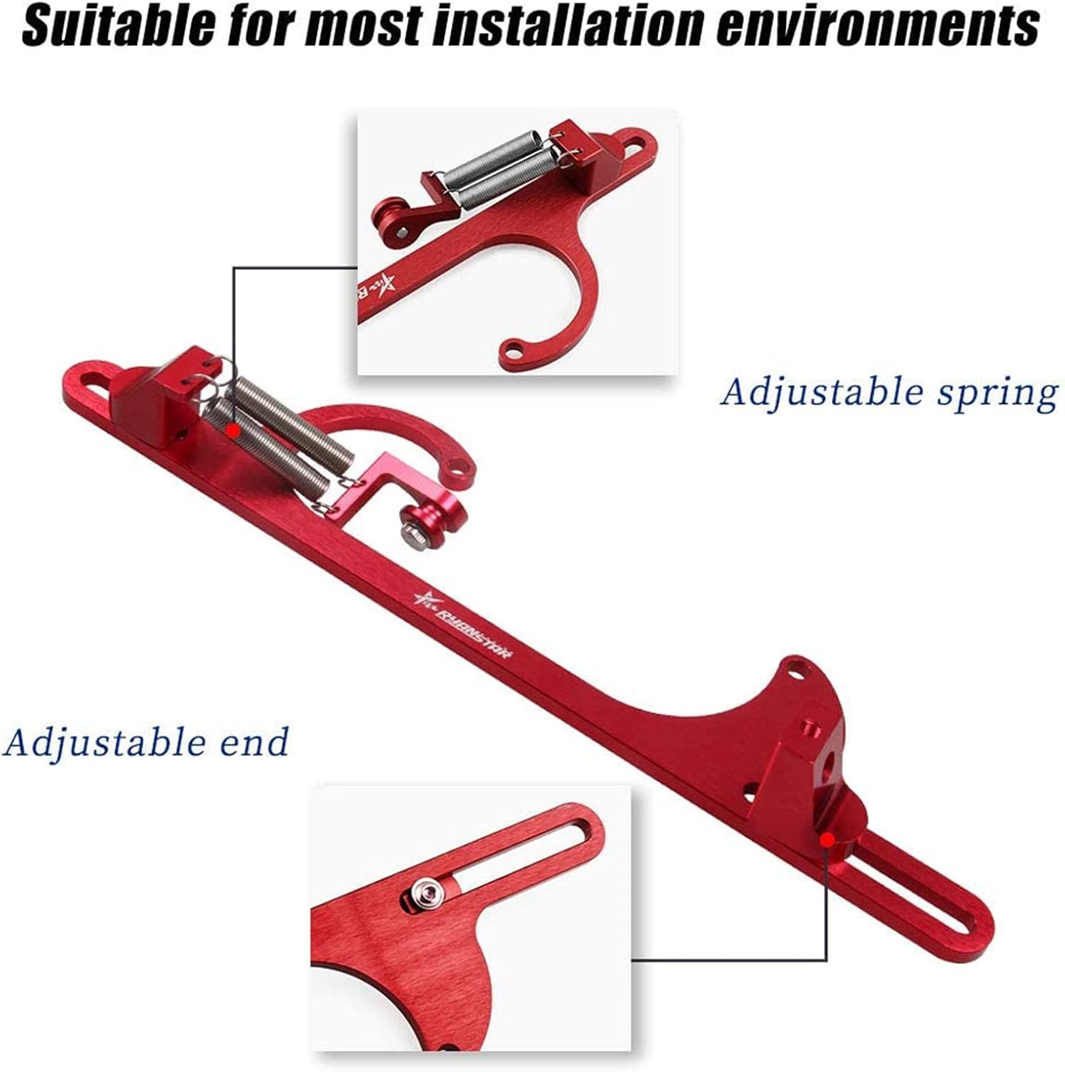 RYANSTAR Throttle Cable Bracket 4150 4160 Series Throttle Brackets Billet Adjustable Aluminum Red - Image 3