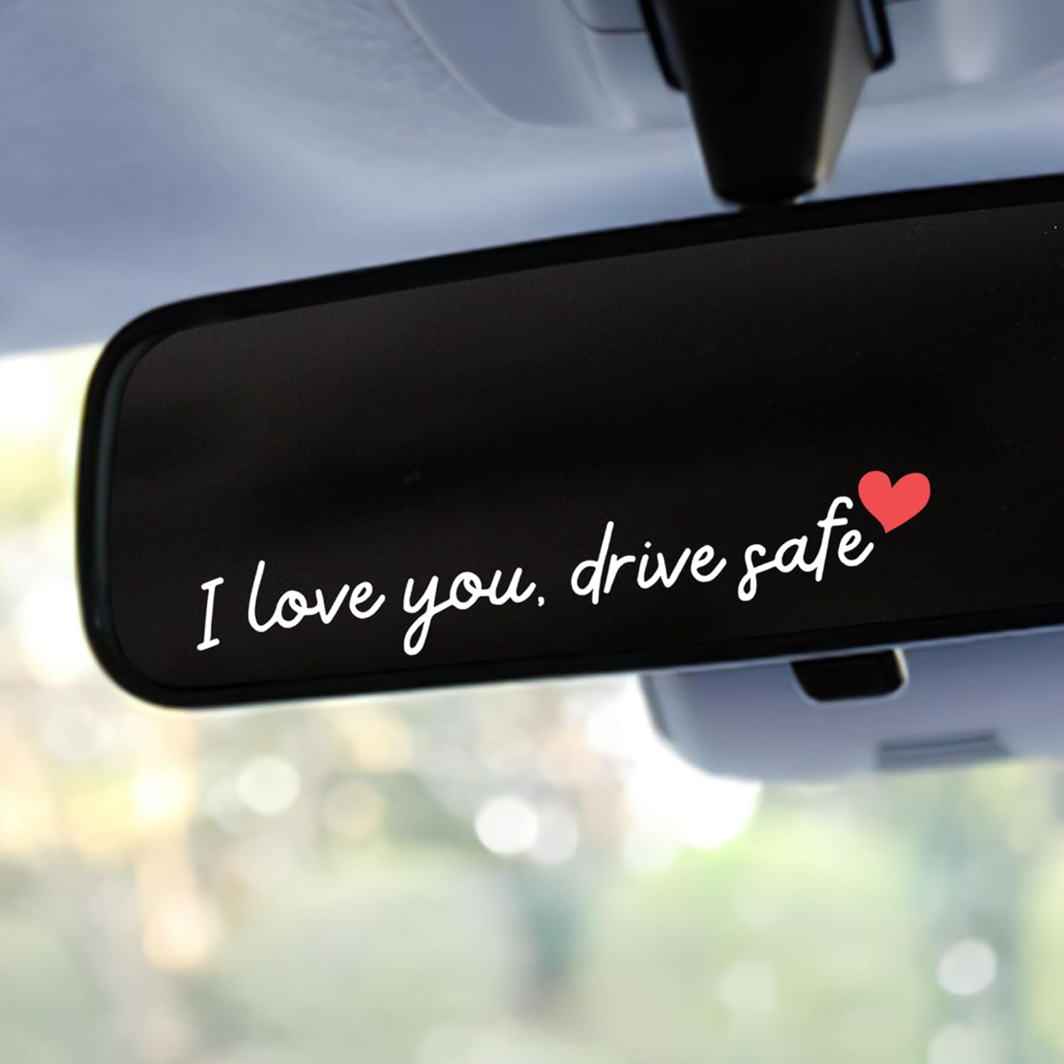 Miarita 3X I Love You Drive Safe Mirror Sticker, Cute Car Stickers for Womens, Car Decals for Women, Rear View Mirror Sticker, Valentines Day Gifts Her, Him (I Love You Drive Safe White)