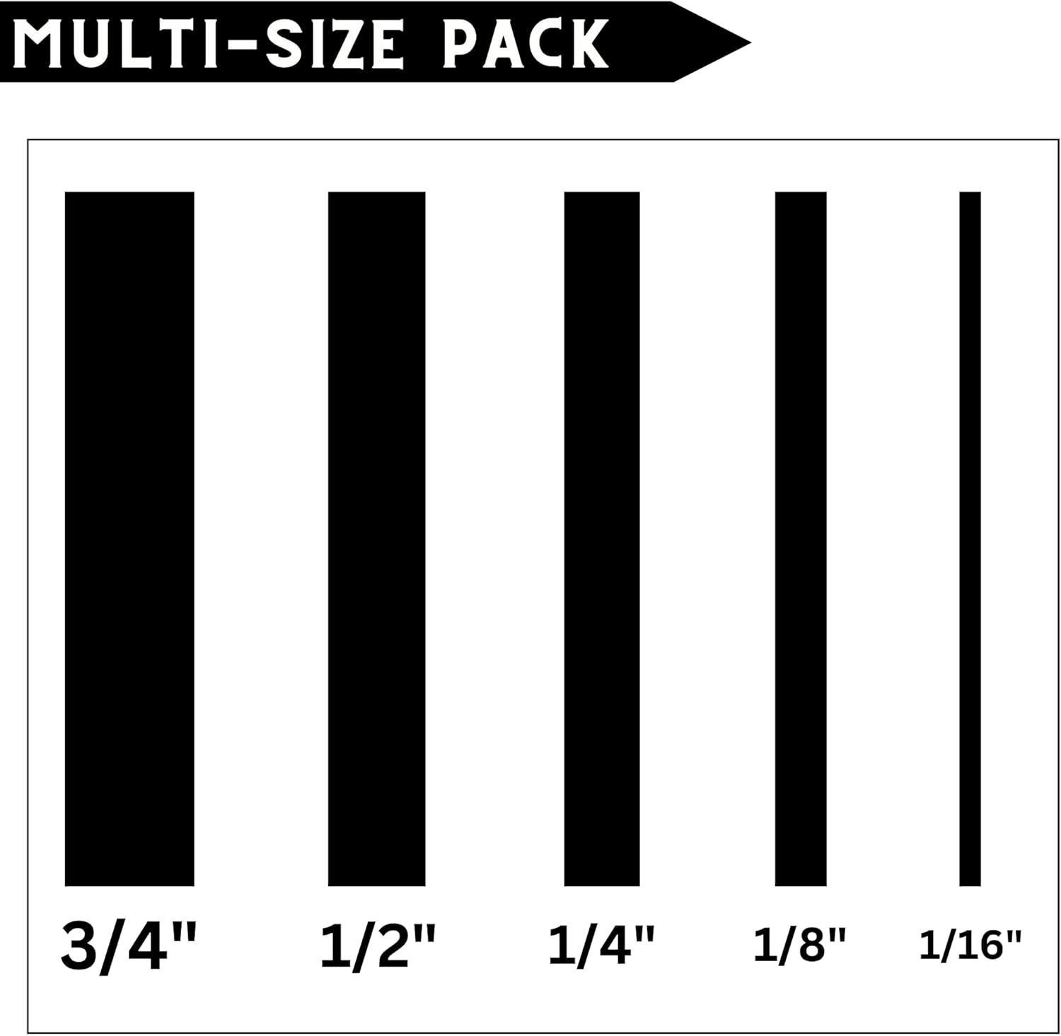 5 Rolls Pinstripe Tape - Masking Tape 1/16", 1/8", 1/4", 1/2", 3/4" - Thin Painters Masking Automotive Tape for DIY, Car, Auto, Paint, Art, Tumblers (Black) - Image 5