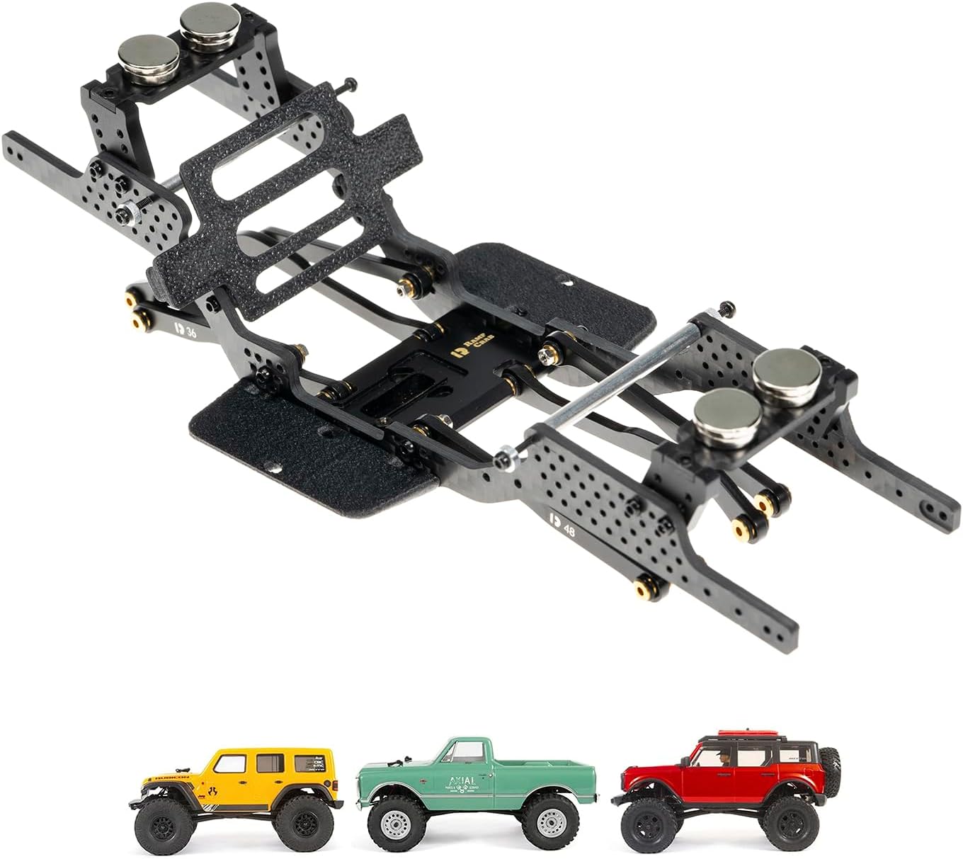 Carbon Fiber Chassis Kit for SCX24, 7° Angled Skid, LCG Chassis Kit for SCX24 C10, JLU, Base Camp, Bronco, Upgrade Part