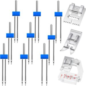 9 Pack Twin Needles for Sewing Mach...