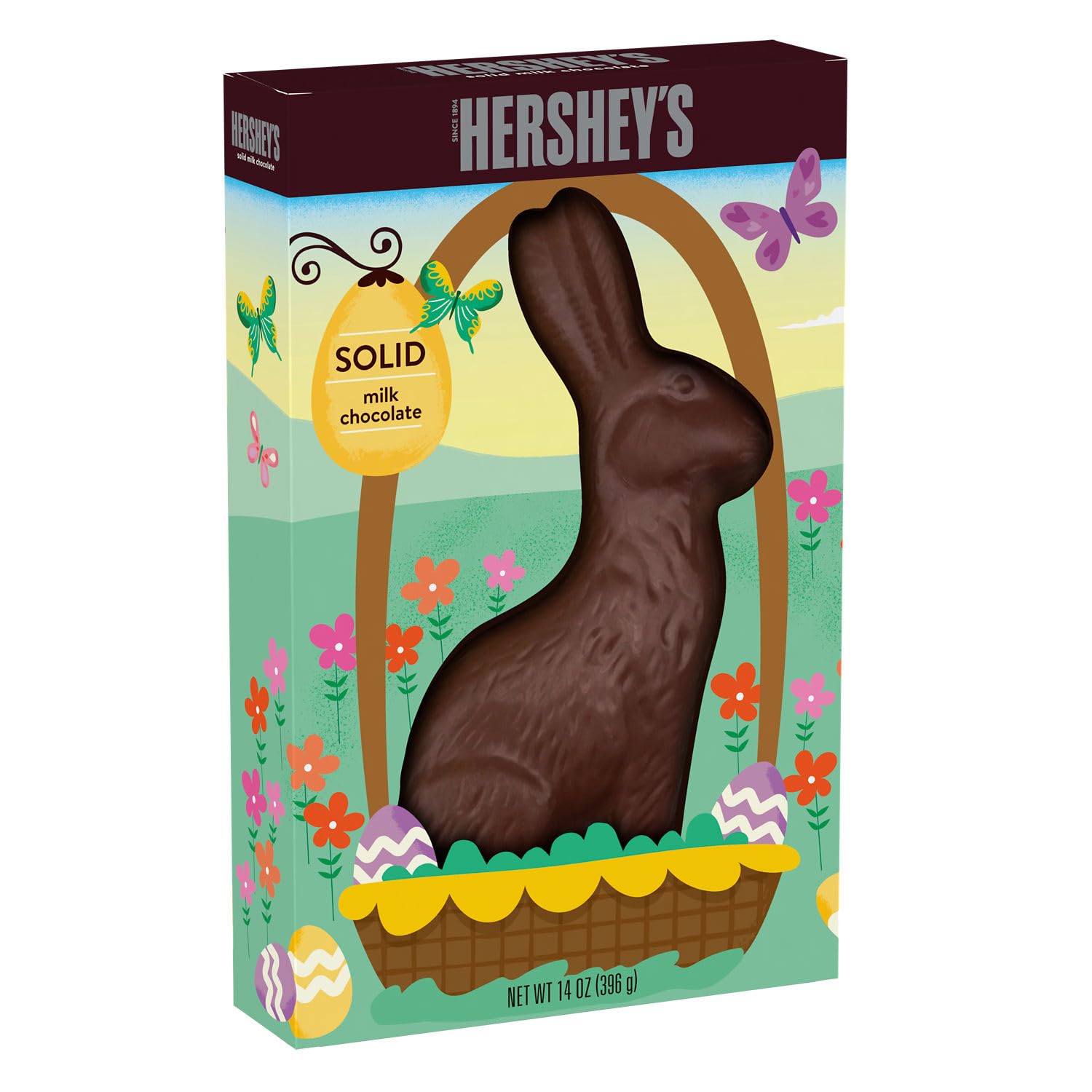 HERSHEY'S Solid Milk Chocolate Bunny, Easter Candy Gift Box, 14 oz - Image 4