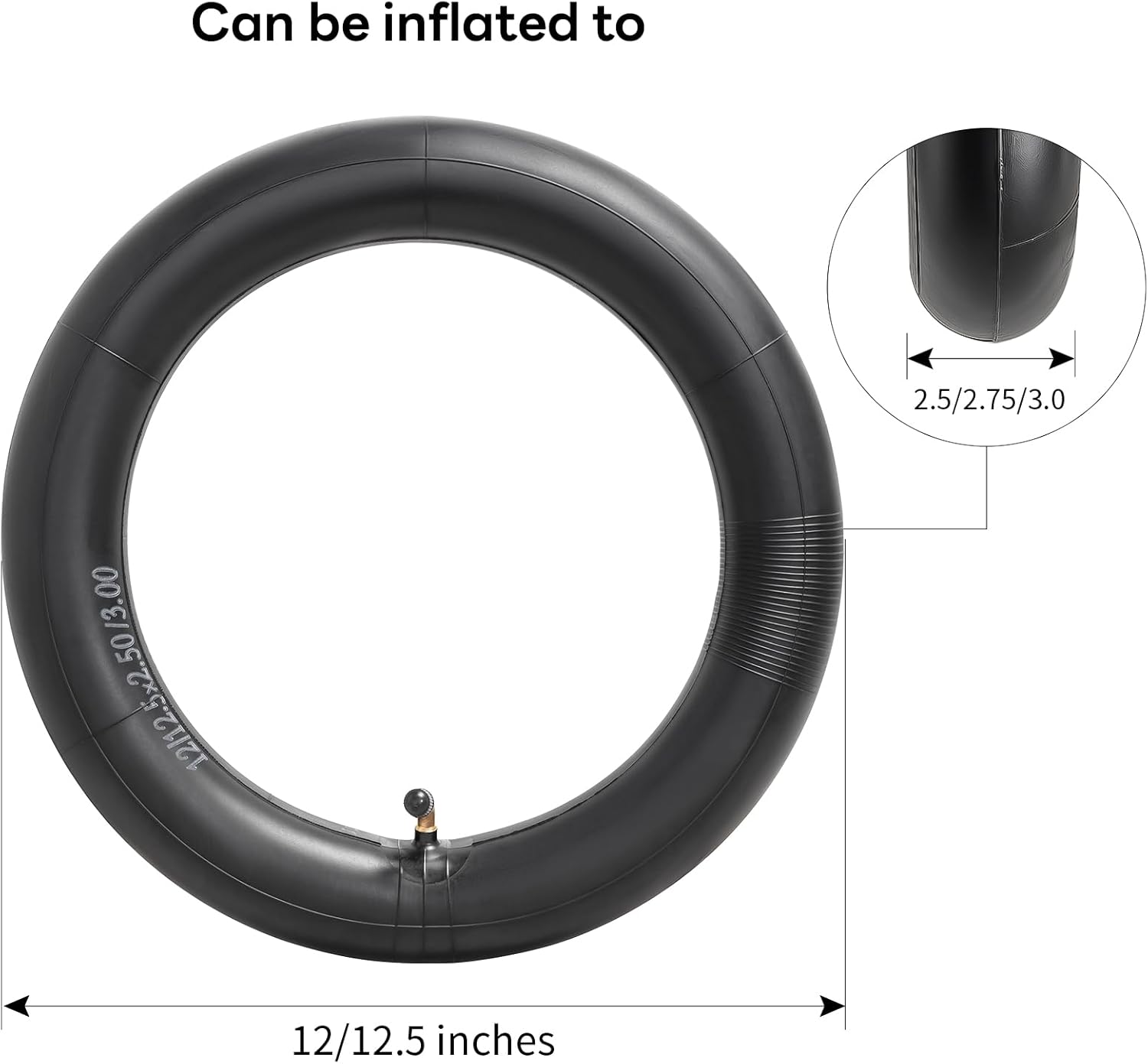 12.5x2.75 Replacement Tire and Inner Tube, 12 1/2 x 2.75 Dirt Bike Tire Tube for Razor MX350 MX400 Dirt Rocket, X-Treme X-560, Compatible with 12 1/2x2 3/4 Electric Scooters Tire Tube(2Sets) - Image 4