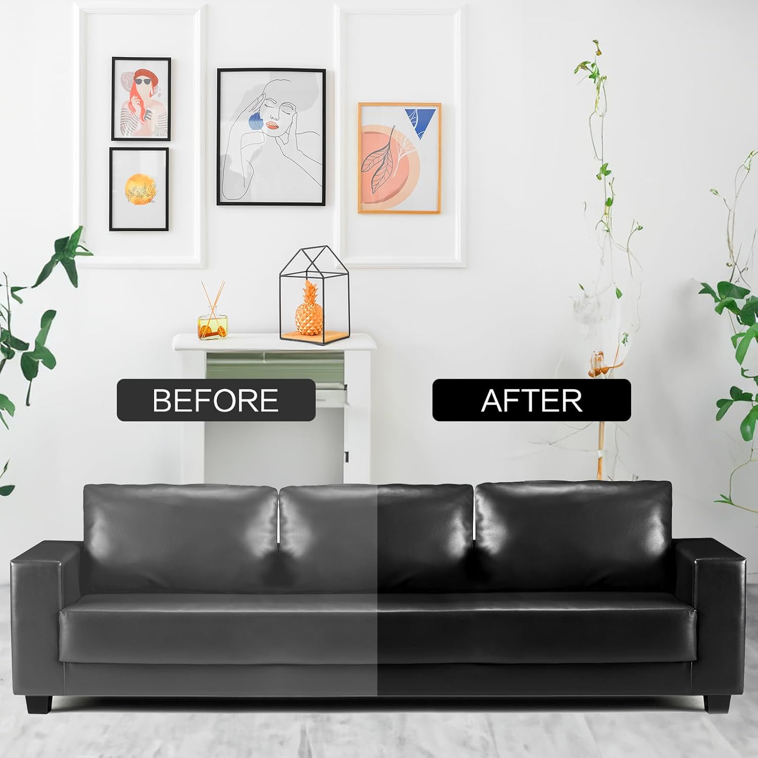 Leather Recoloring Balm - Black Leather Repair Kit for Furniture, Dye, Recolor, Renew, Repair & Restore Aged, Faded, Cracked, Peeling and Scuffed - Image 2