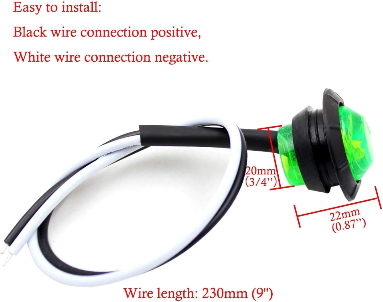 (5 Red + 5 Green) Waterproof Marine Boat LED Lights, Underwater & Deck Courtesy Lights, 12V for Yacht, Boat, Fishing, Pontoon, Sailboat, Kayak - Image 6