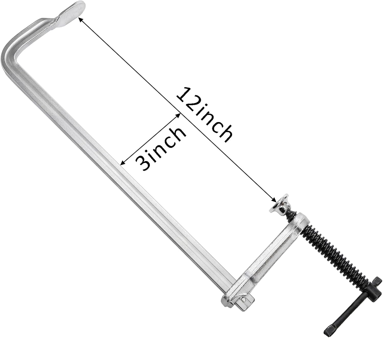SOUJOY 4 Pack Bar Clamp for Welding, 12 Inch F Clamp, Light -Duty Steel Drop Forged Bar Clamps with Max 450Lbs Load Limit for Welding, Woodworking, Metal working, DIY and Crafts - Image 2