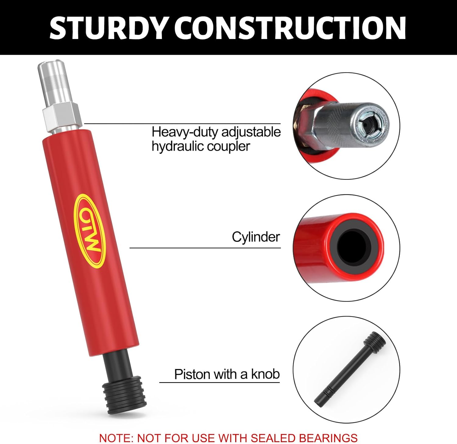 Grease Fitting Cleaning Tool, Cleans and Flushes Out Old Dried Grease from Fittings, Pins, Shafts, Bushings, and Joints. Uses Penetrating Fluid and Hydraulic Pressure, Red - Image 3