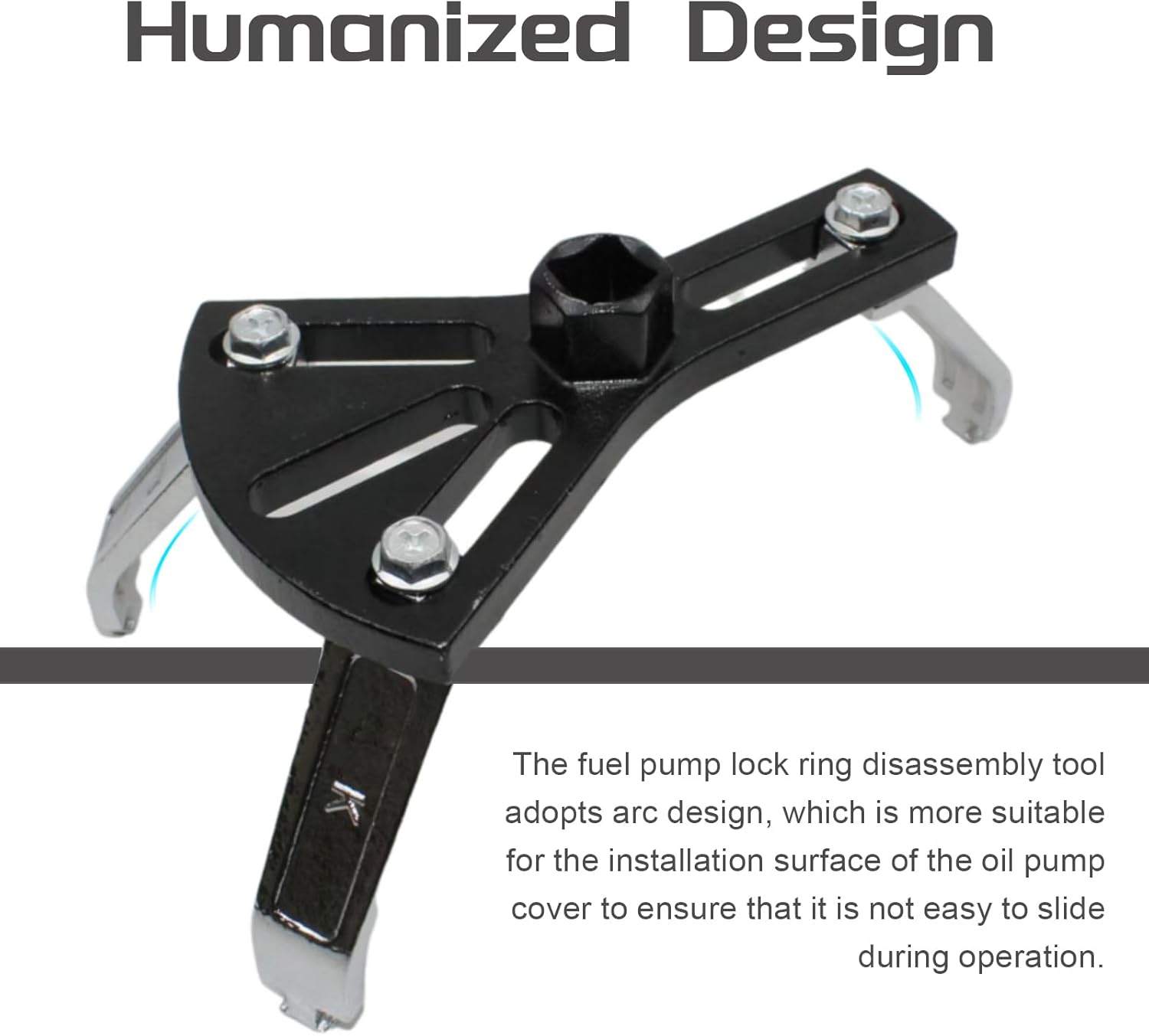 Car Fuel Pump Removal Tool, Adjustable Fuel Pump Lock Ring Tool, Car Fuel Lid Tank Cover Collar Ring Spanner, Universal 5.31" to 7.17" Fuel Tank Repair Tool - Image 6