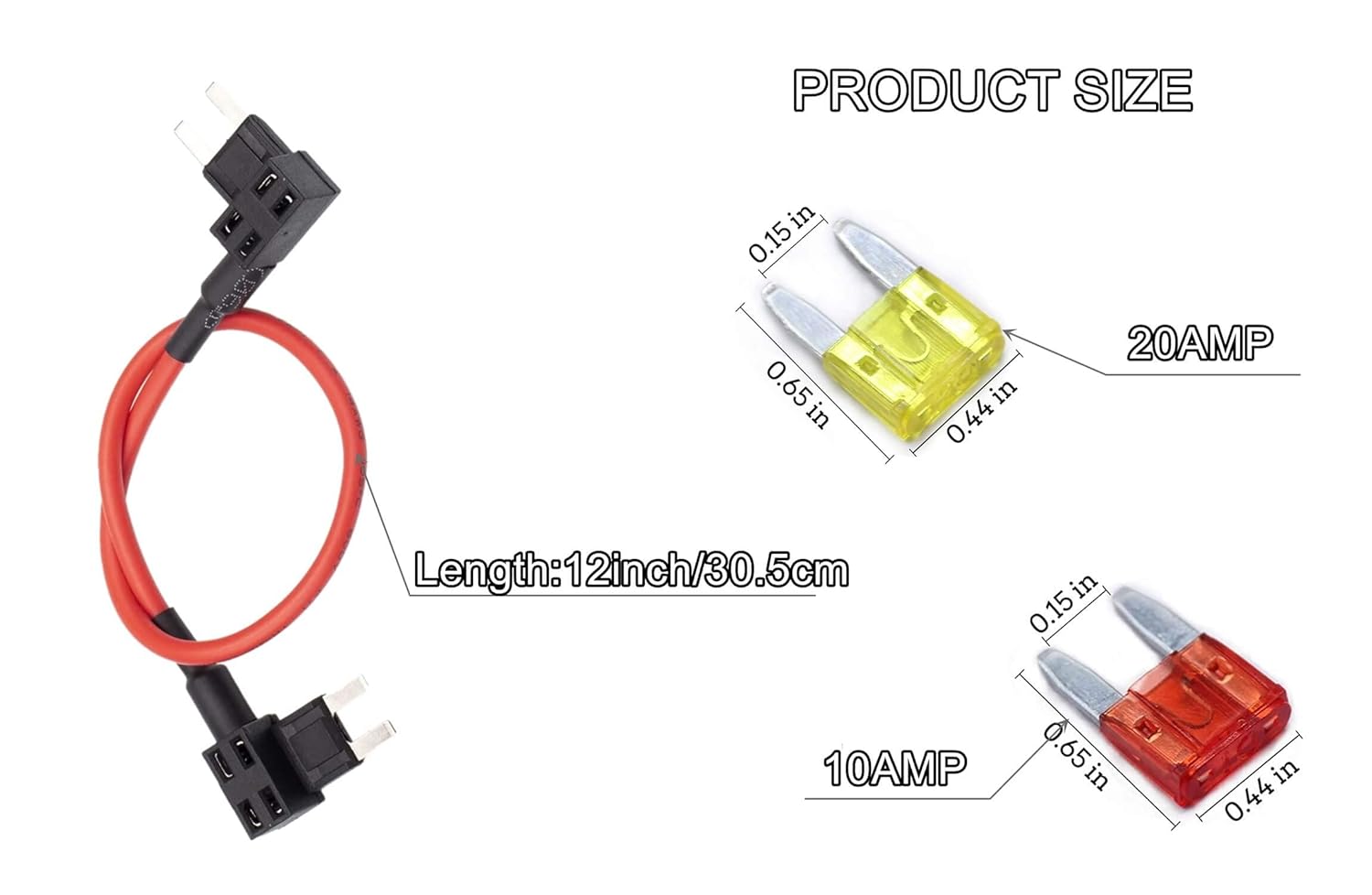 TIPM Bypass Cable, Fuse Holder Fuse Adapter,Repair Fuel Pump Relay Bypass Cable Compatible with Dodge Ram 1500 2500 3500 Jeep Chrysler VW 2007-2016, 14AWG Wire/20AMPs Replace CBWPR091AA - Image 4