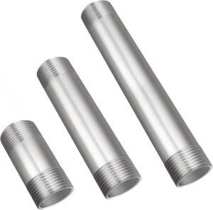 3Pcs 304 Stainless Steel Nipple Pip...