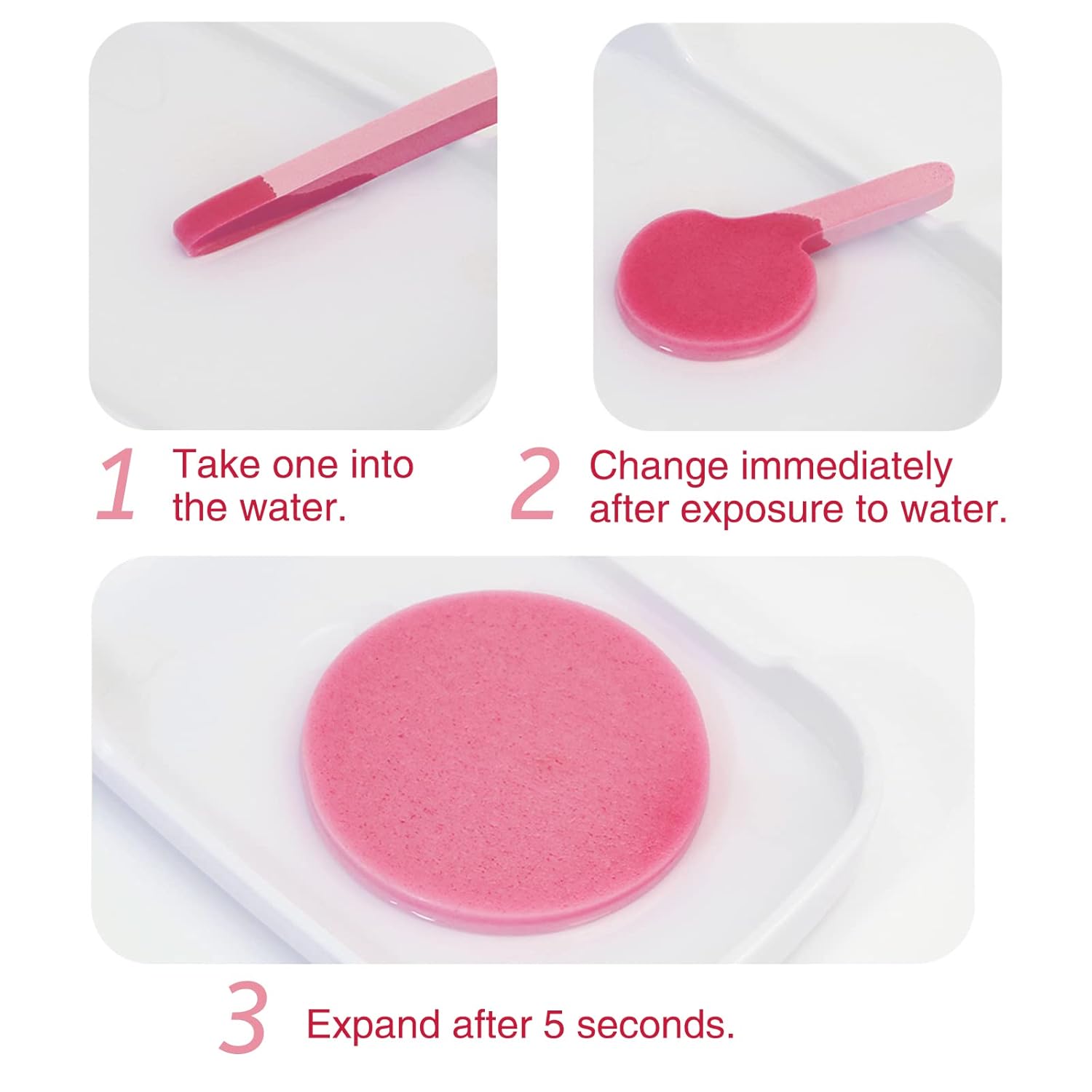 120 Pcs Facial Sponge Compressed,Face Cleansing Sponge Makeup Removal Sponge Pad,Exfoliating Wash Round Sponge for Women,Girls(Pink,Yellow) - Image 4