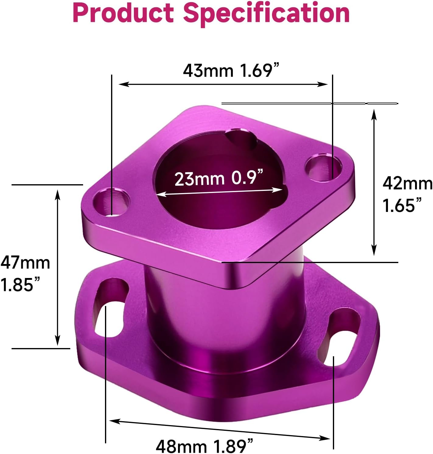 FVRITO VM22 Intake Manifold for Predator 212cc Ghost 196cc 224cc Coleman CT200U BT200X Mini Bike CT200U-EX Baja Warrior KT196 Go Kart GX200 GX160 6.5HP OHV Clone Engine Performance Parts Purple - Image 3