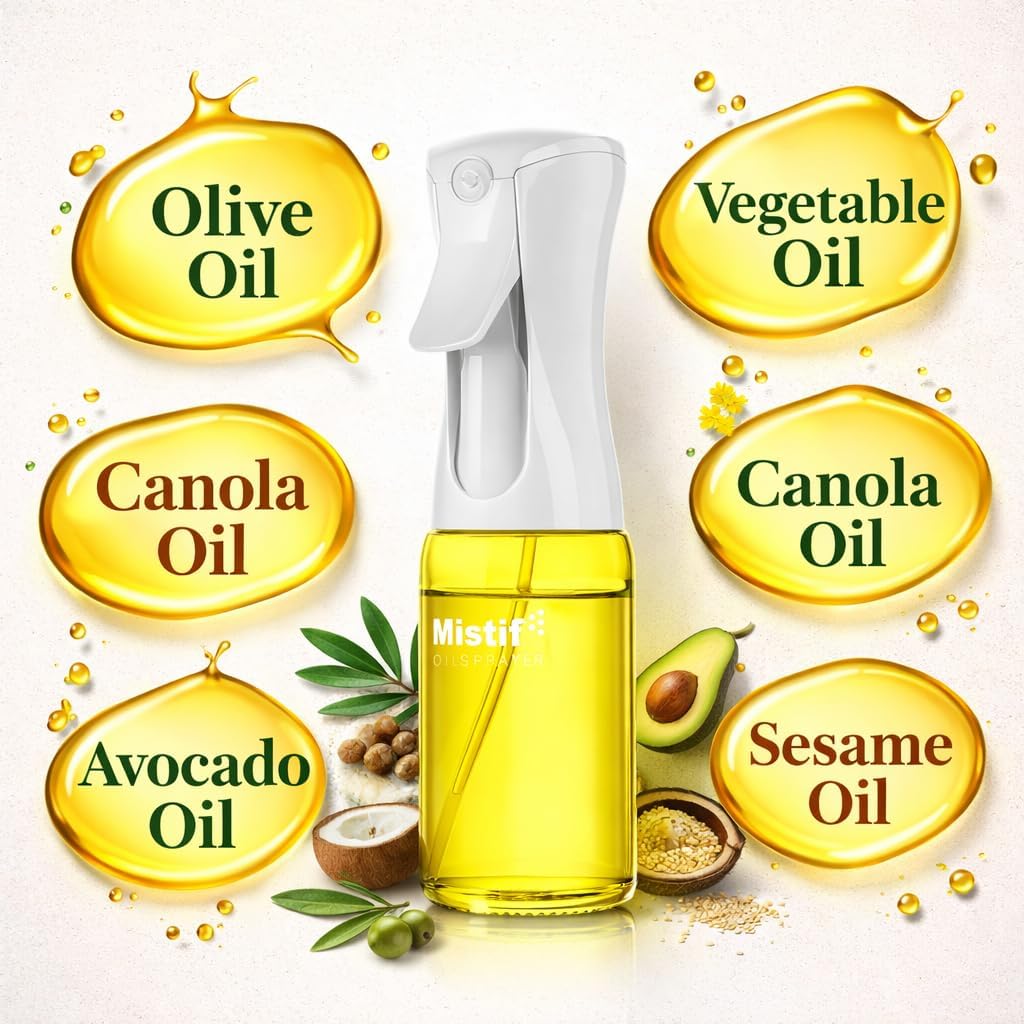 Mistifi Eco-Friendly Oil Sprayer – Durable Glass Bottle for Cooking, BBQ, and Grilling Mist Spray Bottle for Air Fryer, Olive Oil, Avocado Oil, Healthy Nonstick Frying 150ml (PS631) - Image 2