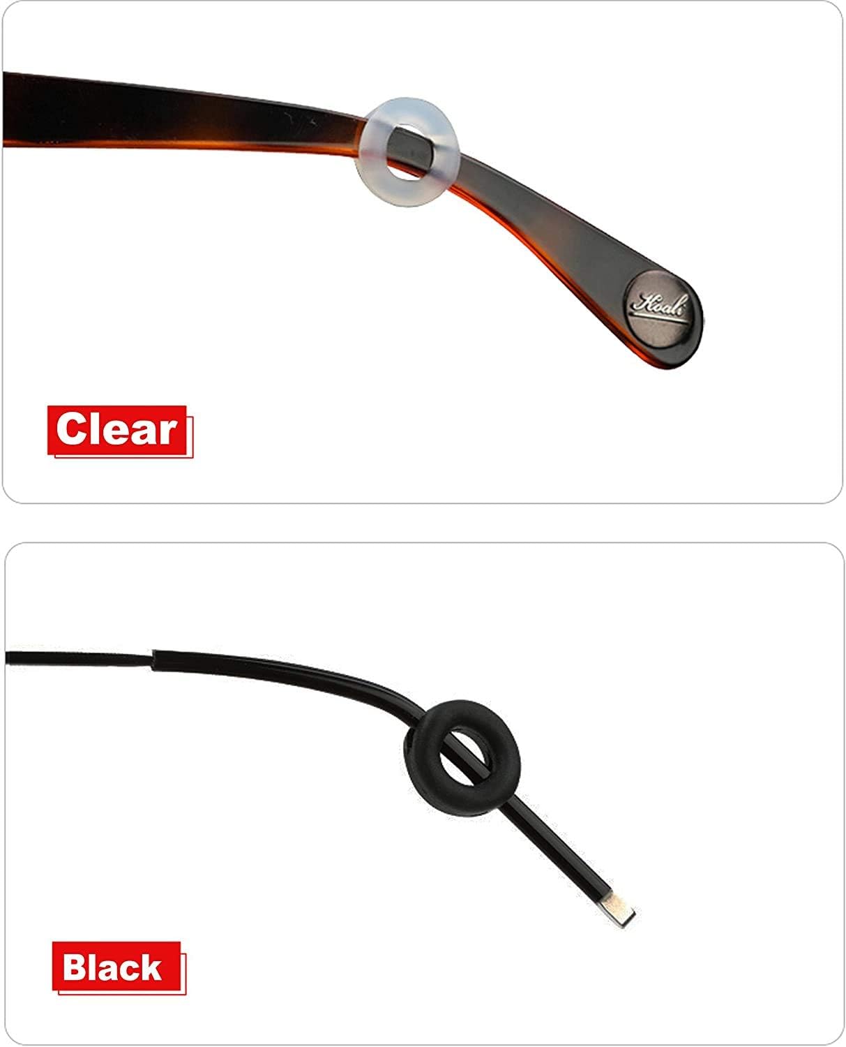 MOLDERP Glasses Ear Grip, Silicone Ear Hook & Ear Grippers, Anti-Slip Eyeglasses Temple Sleeve Retainer Holder, Accessories for Sports Glasses, Sunglasses, Reading Glasses, 12 Pairs (Clear1) - Image 5