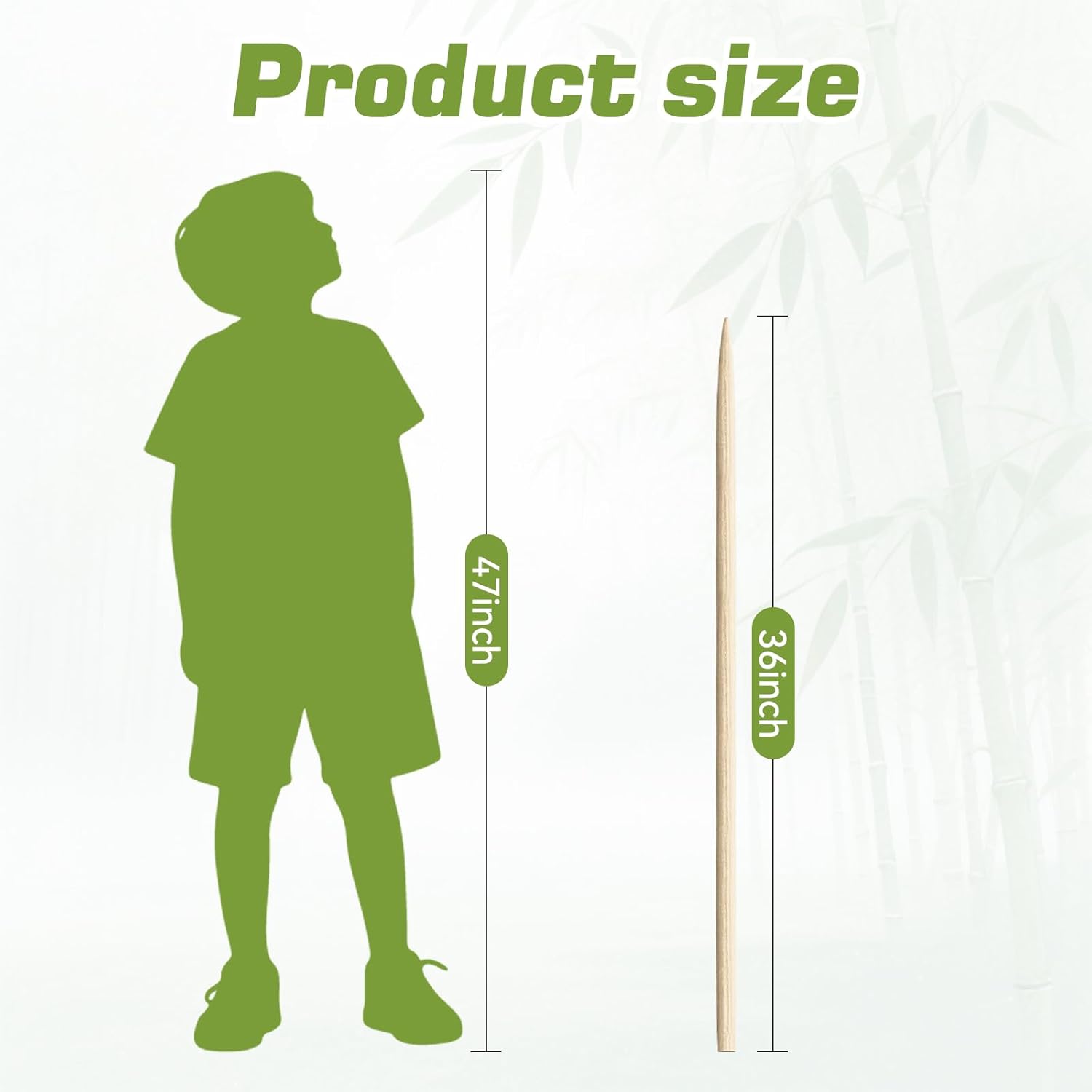 100PCS 36 inch Bamboo Skewers for Marshmallows,S'Mores,Fire Pit,BBQ,Kabob,Grilling, Camping.More Size Choices 6"/8"/10"/12"/36" - Image 5